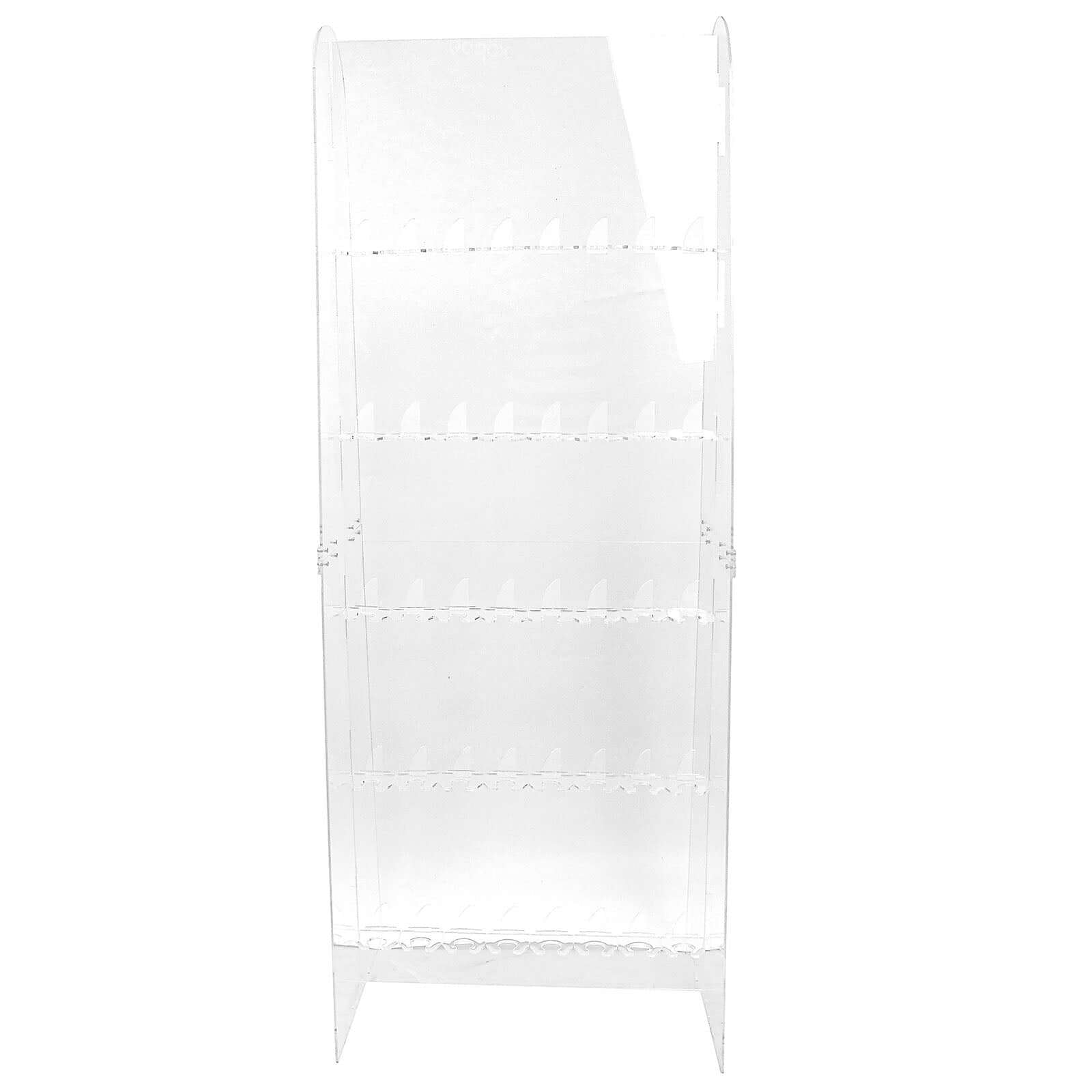 5-Foot Clear 5-Tier Acrylic Champagne Wall Glass Holder for 40 Stemware, Ideal for Classy Events