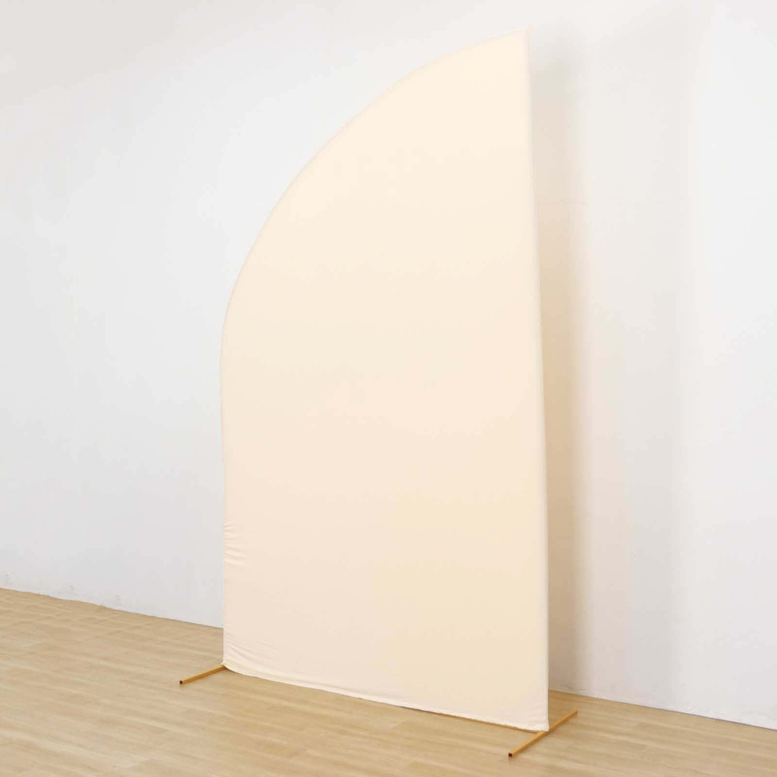 Exclusive 8ft Beige Spandex Fitted Cover for Half Moon Wedding Arch Backdrop Stand