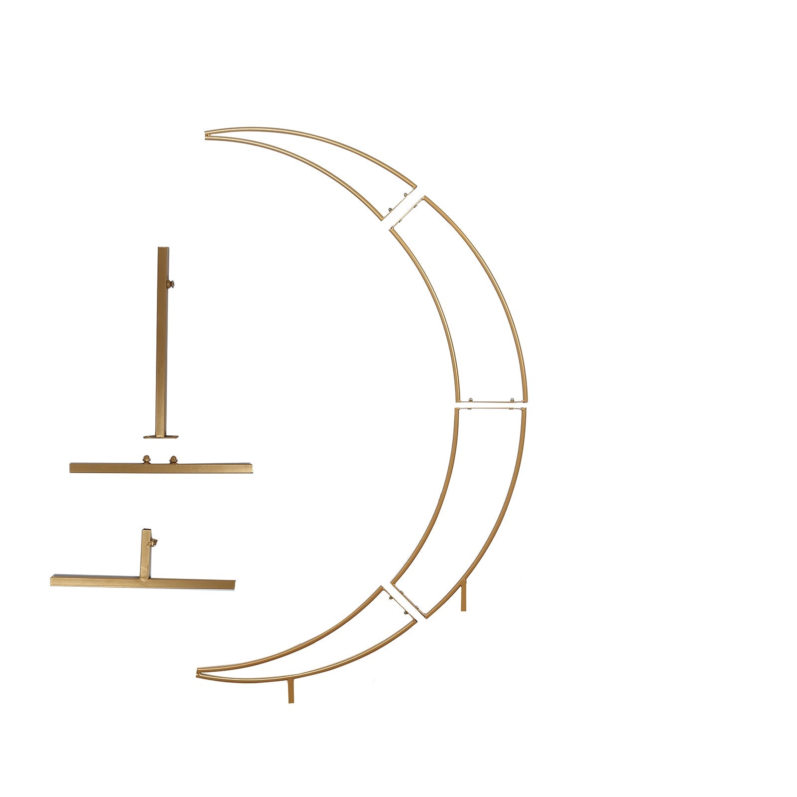 4ft Gold Metal Half Crescent Moon Wedding Arbor - Ideal Table Top Centerpiece