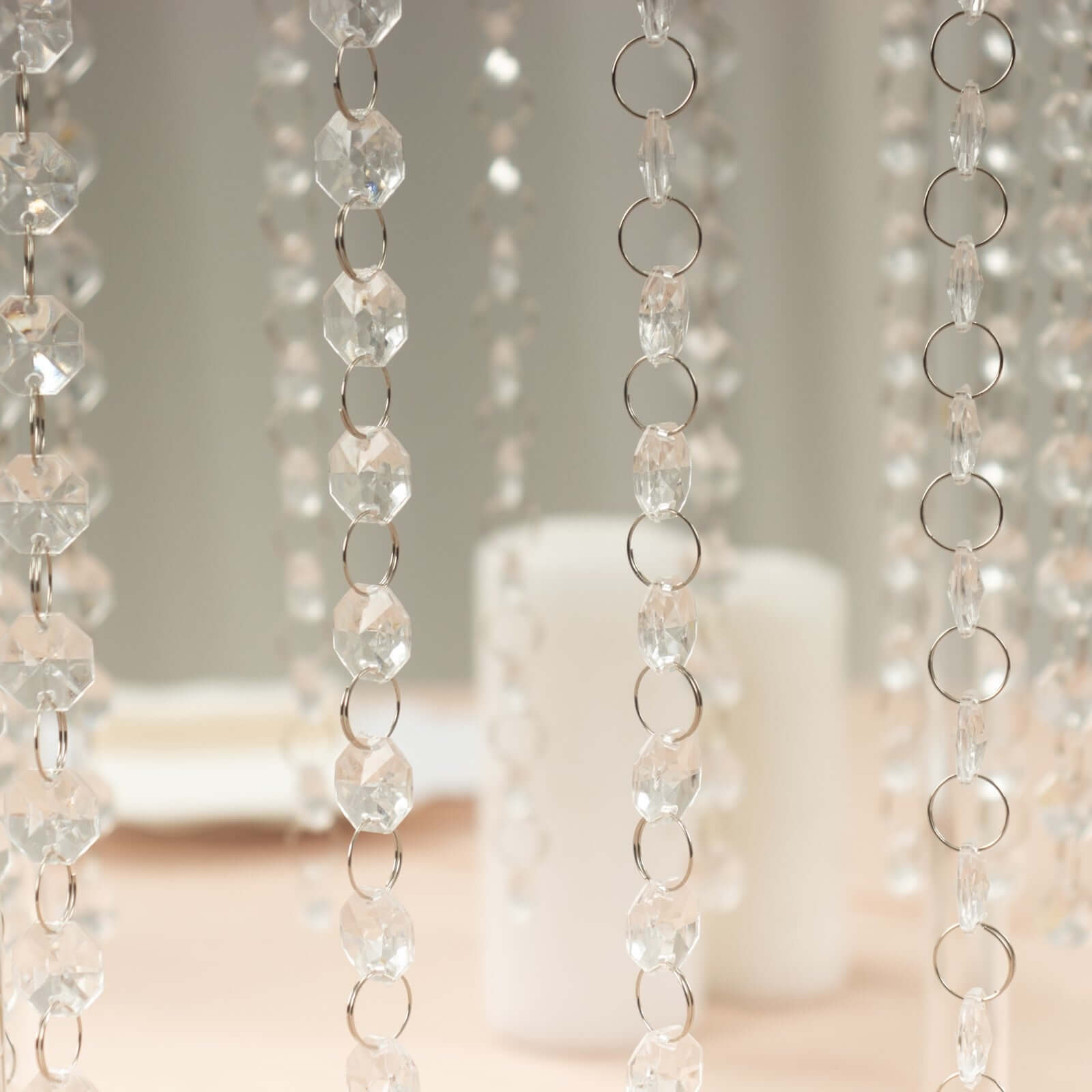 Clear Acrylic Flower Pedestal Vase with Crystal Beads - Ideal Durable Wedding Table Centerpiece, 24 Inches