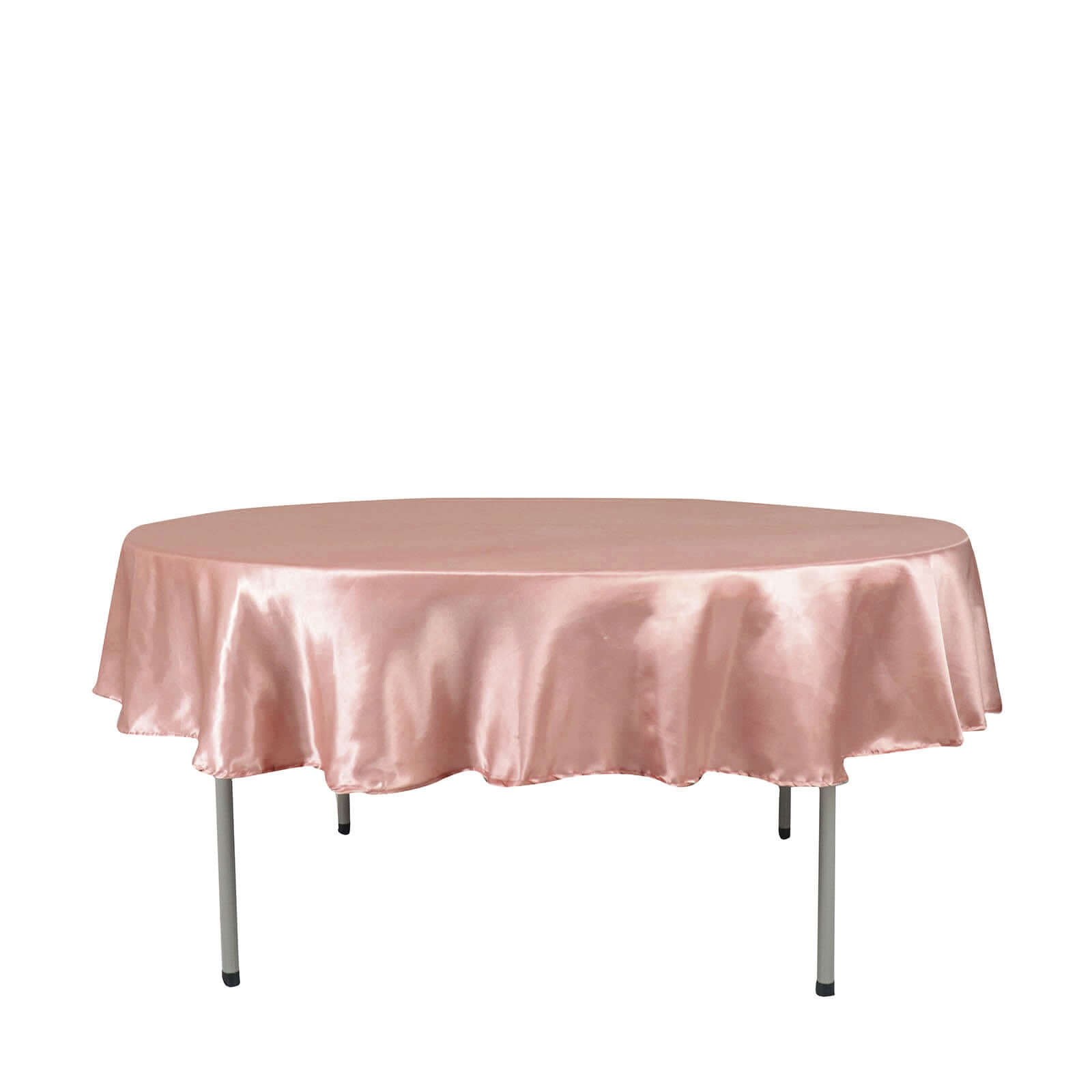 Exclusive Dusty Rose Satin Round Tablecloth - 90 Inches, Smooth & Lustrous