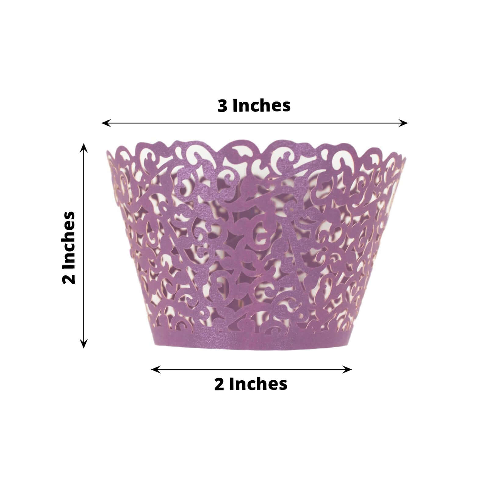 25-Piece Purple Lace Laser-Cut Paper Cupcake Wrappers for Event Baking