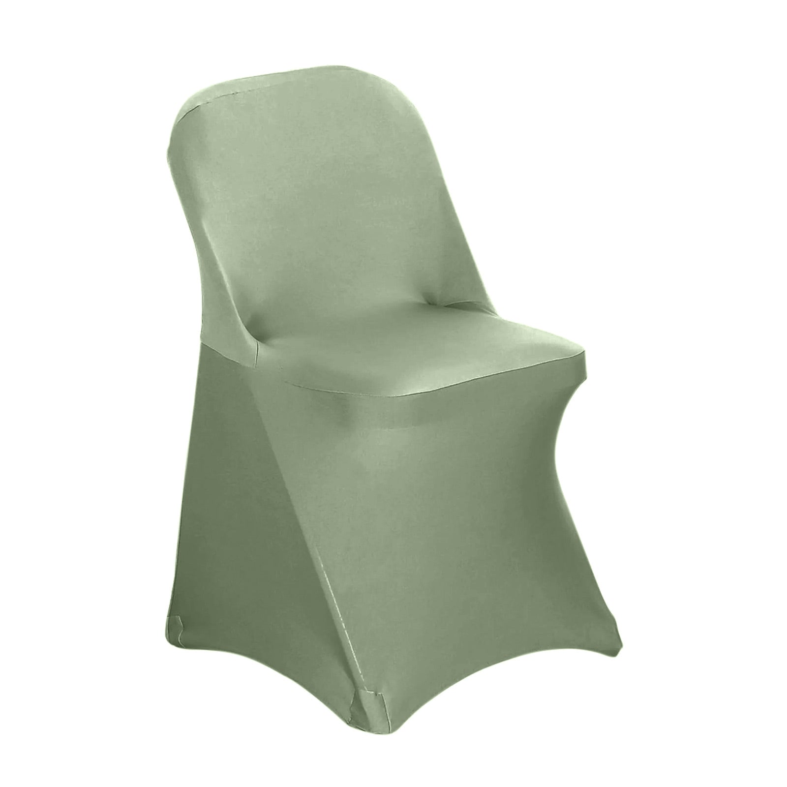 10-Pack Durable Dusty Sage Green Spandex Chair Covers for Folding Chairs - 160GSM Fitted Slipcovers