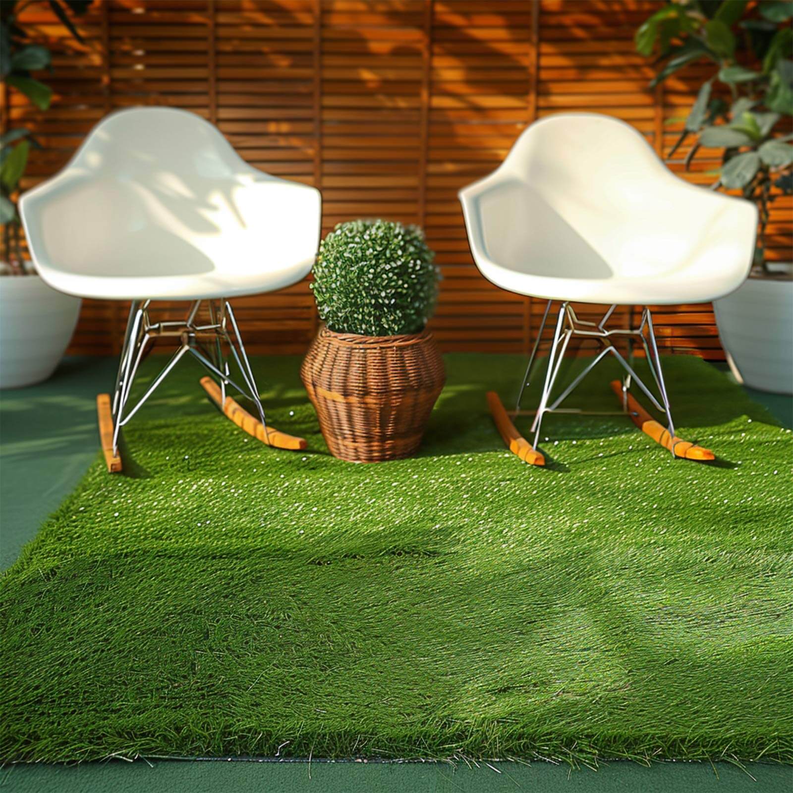 5ftx3ft Green Synthetic Artificial Grass Rug for Indoor & Outdoor Landscape