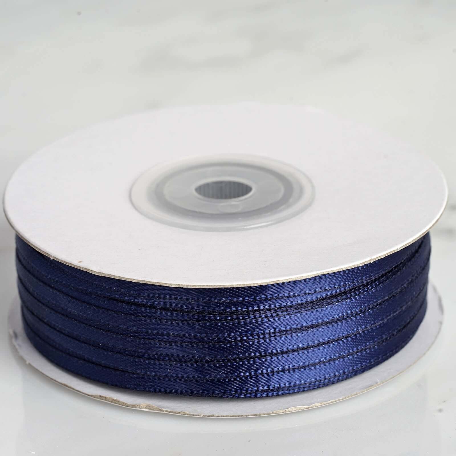 100 Yards of Navy Blue, 1/8" Wide High - Quality Single - Face Satin Polyester Ribbon