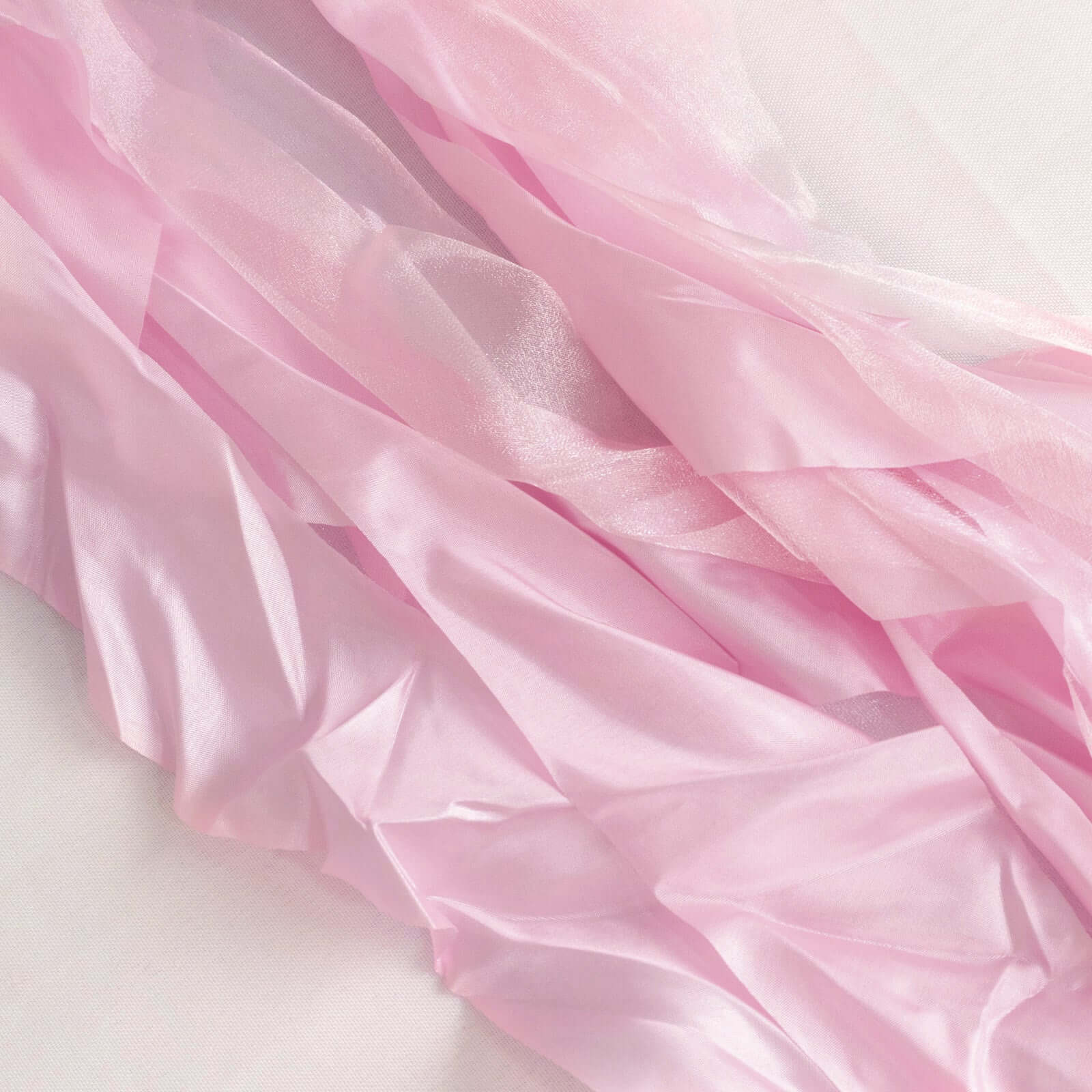 5-Piece Pink Chiffon Satin Curly Willow Chair Sashes - Effortless Installation