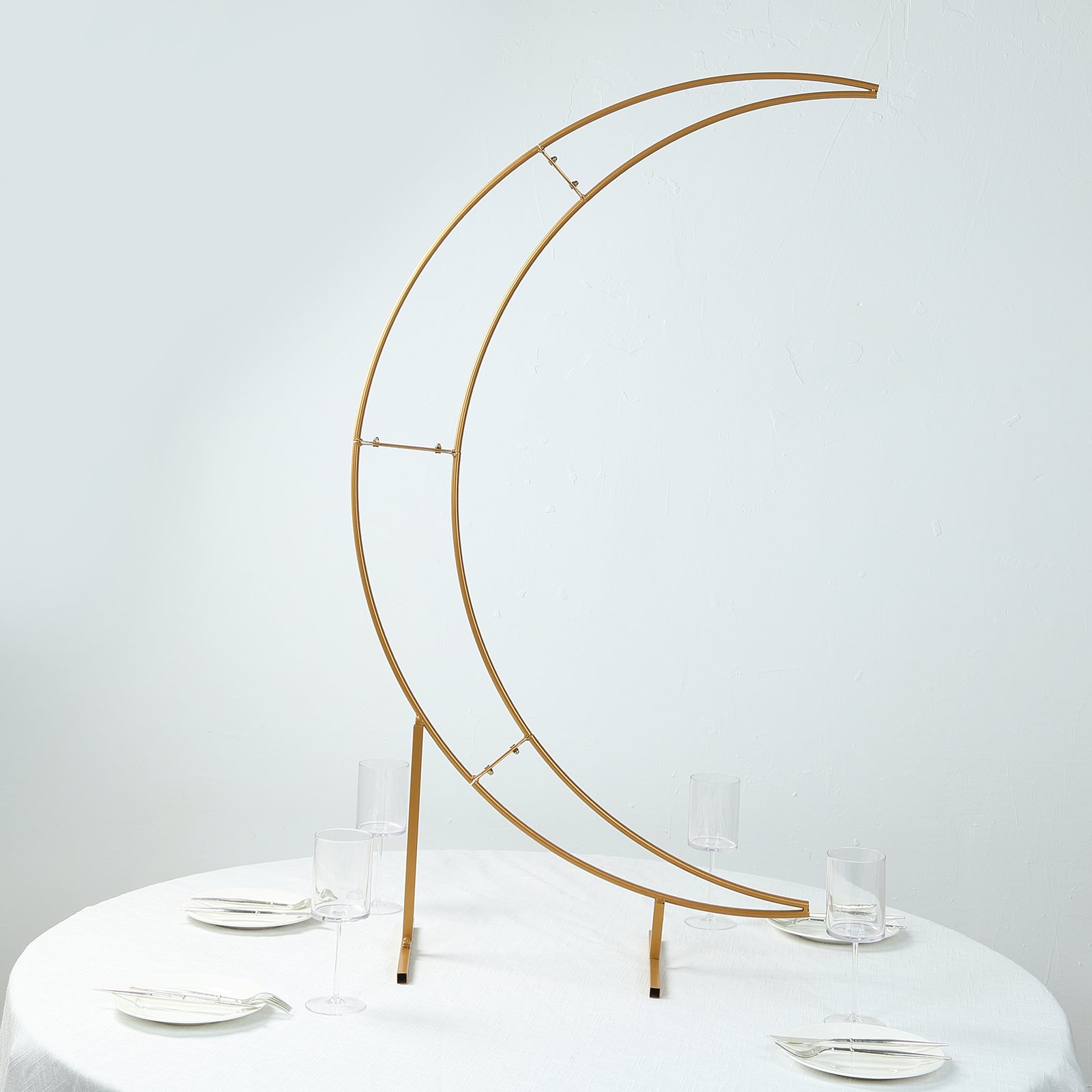 4ft Gold Metal Half Crescent Moon Wedding Arbor - Ideal Table Top Centerpiece
