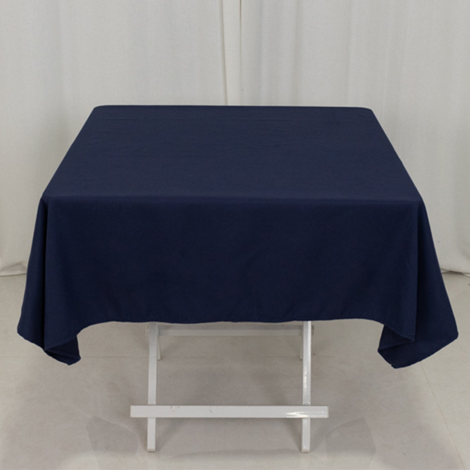 Hot Deal! Wrinkle-Resistant Navy Blue Cotton Blend 54x54 Square Tablecloth for Various Occasions