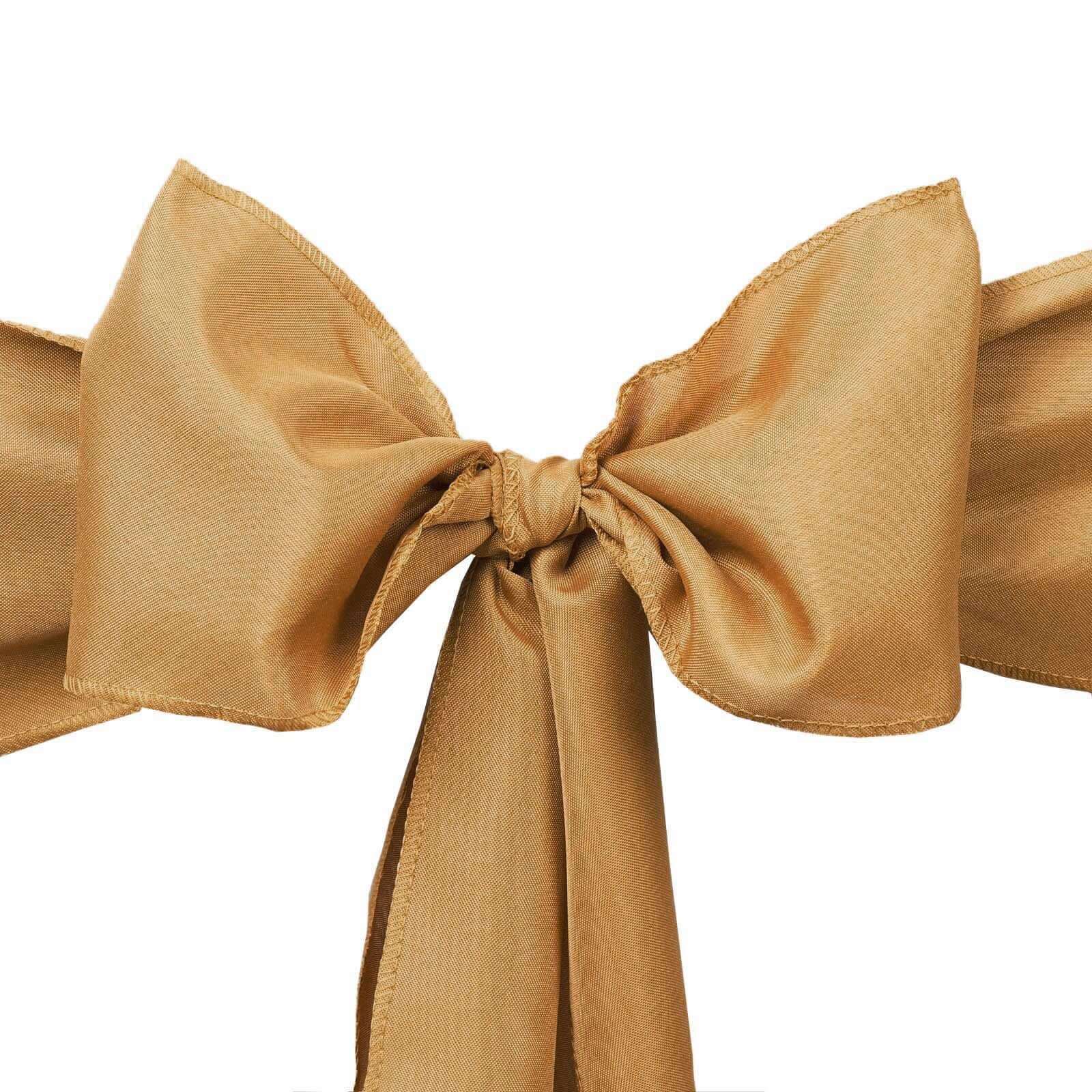 5 - Piece Gold Polyester Chair Sashes for Elegant Special Occasions
