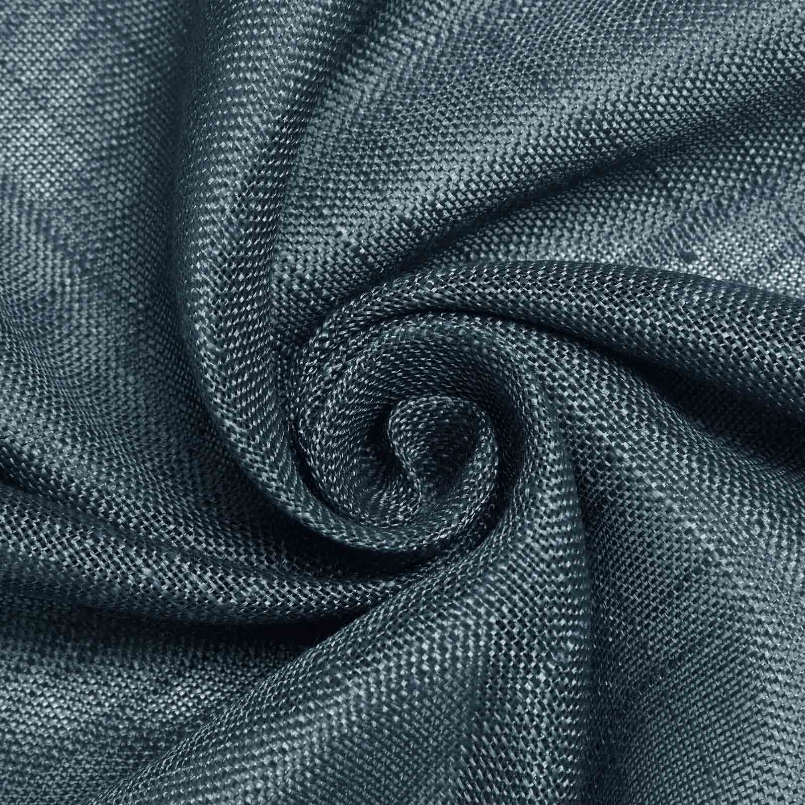 Premium Blue Faux Linen 120' Round Wrinkle-Resistant Tablecloth