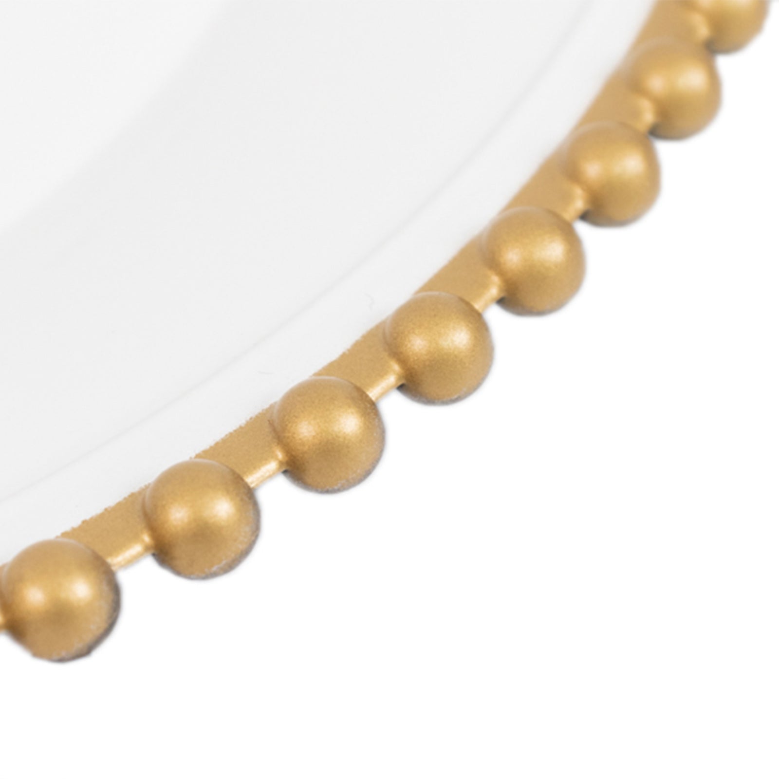 Hot Deal! 6-Pack 13-Inch White Acrylic Round Charger Plates with Gold Beaded Rim for Dinner Party