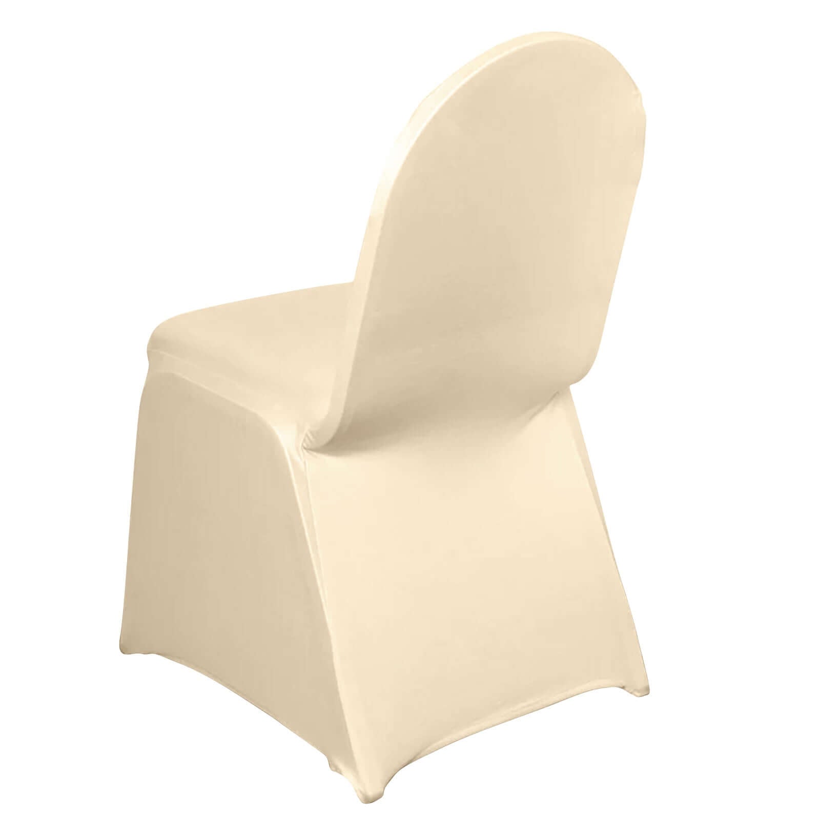 Beige Stretch Spandex Chair Cover for Banquet Chairs - 160GSM Premium Fabric
