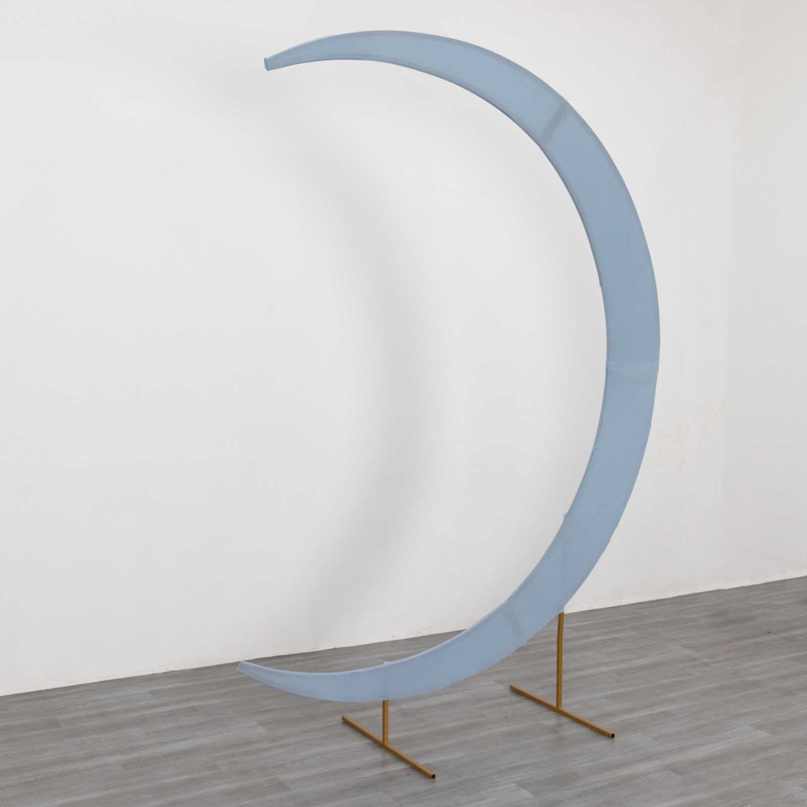 Custom-Fit 7.5ft Dusty Blue Spandex Cover for Crescent Moon Wedding Arch