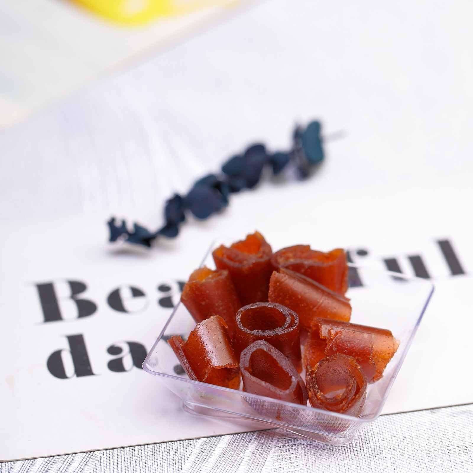 50-Pack Clear Plastic Disposable Appetizer Plates with Modern Square Design