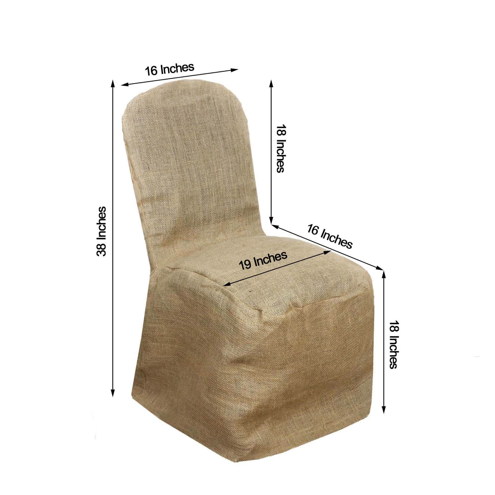 100% Natural Jute Burlap Chair Cover - Perfect for Rustic Wedding Banquets