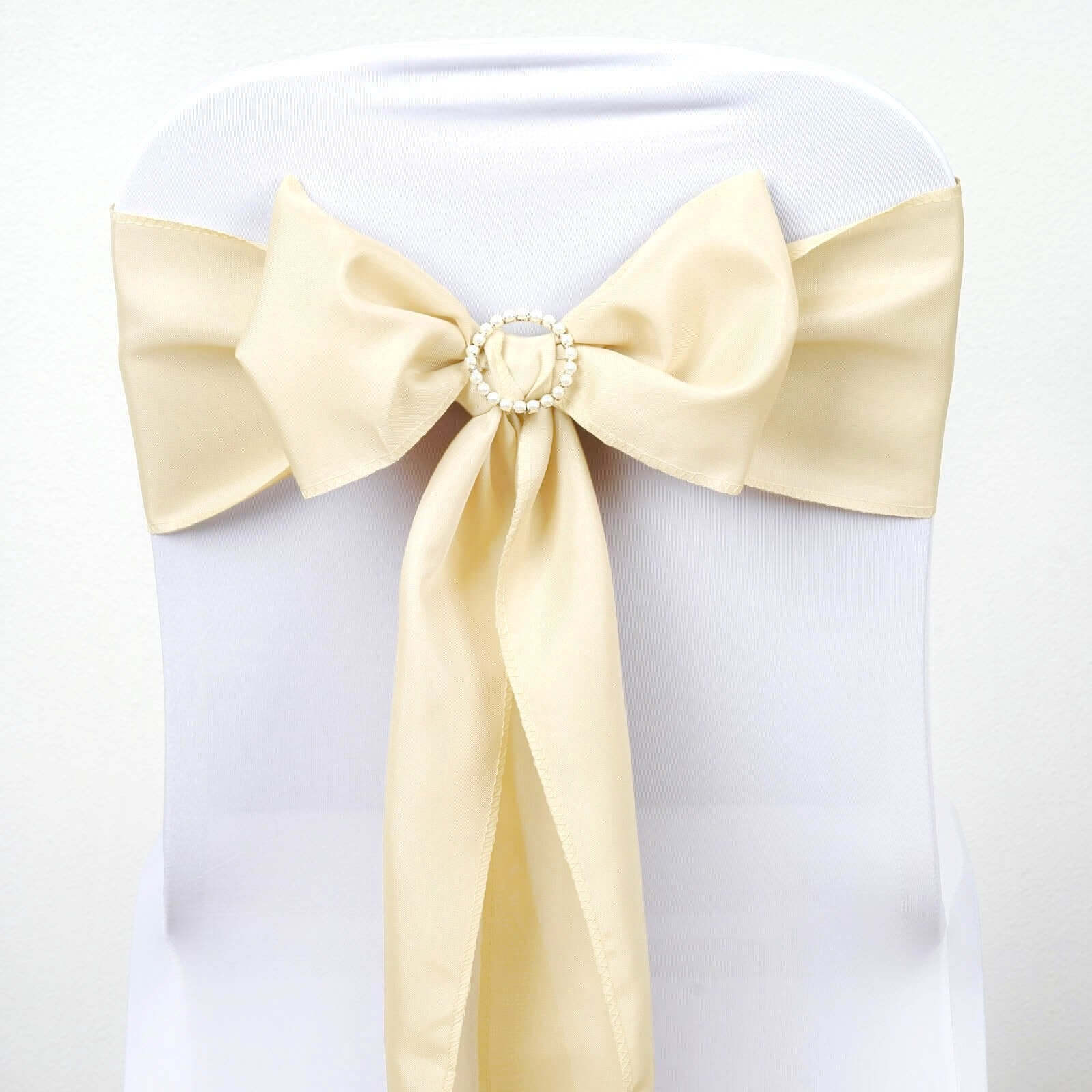 Special Offer: 5-Pack Beige Polyester Chair Sashes 6x108