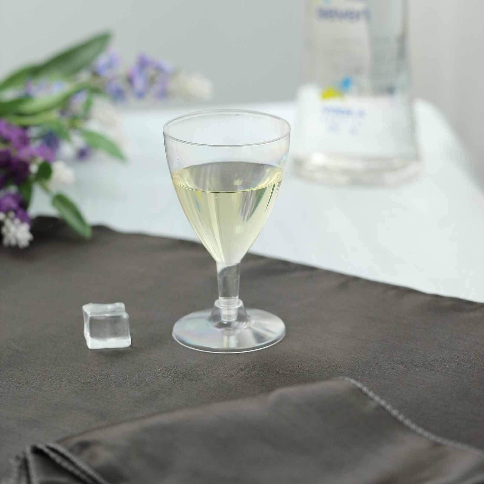 Hot Deal! 12-Pack 6oz Clear Plastic Disposable Wine Glasses with Short Hollow Stem