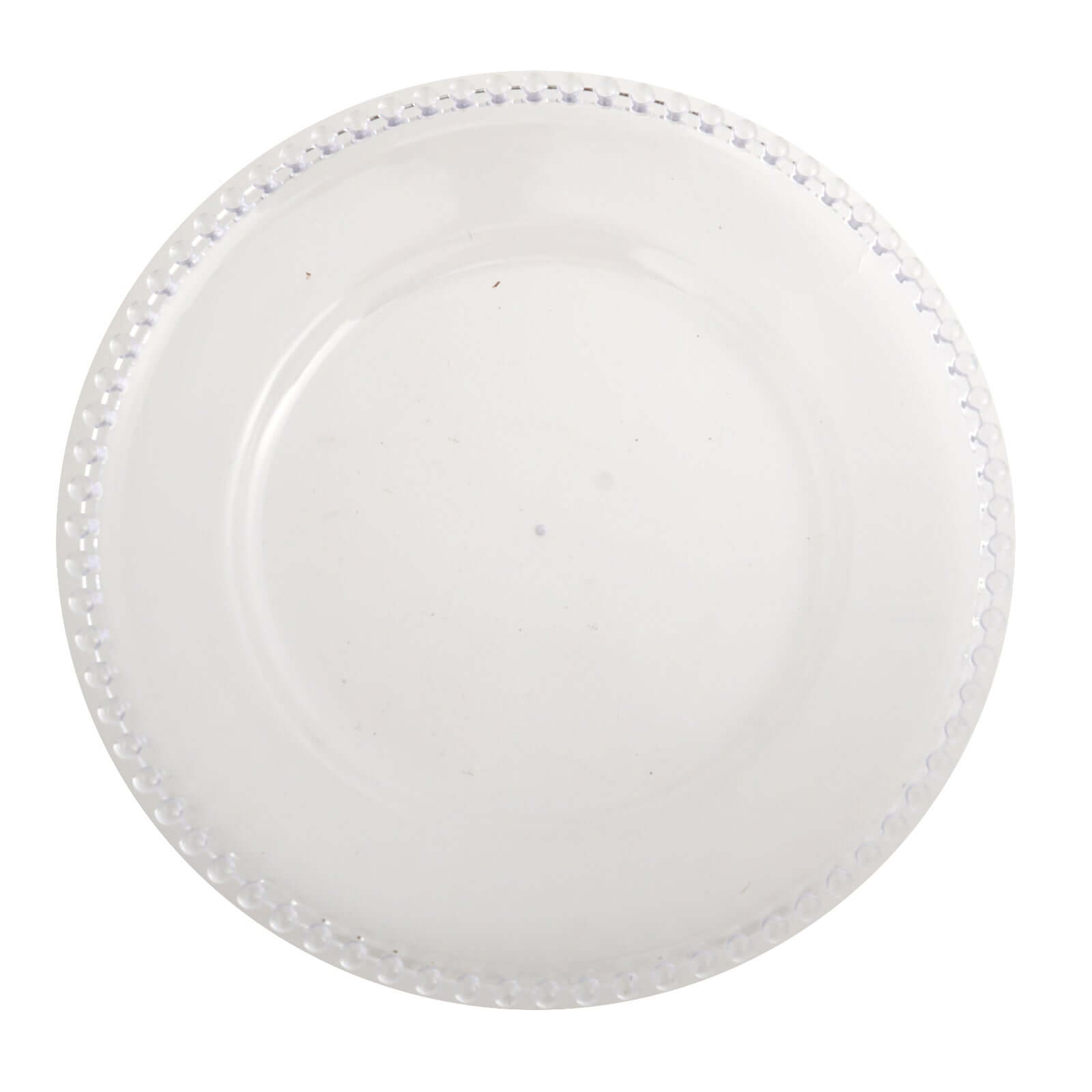 6-Pack Clear 13-Inch Acrylic Round Charger Plates with Beaded Rim - Ideal for Dinner Parties