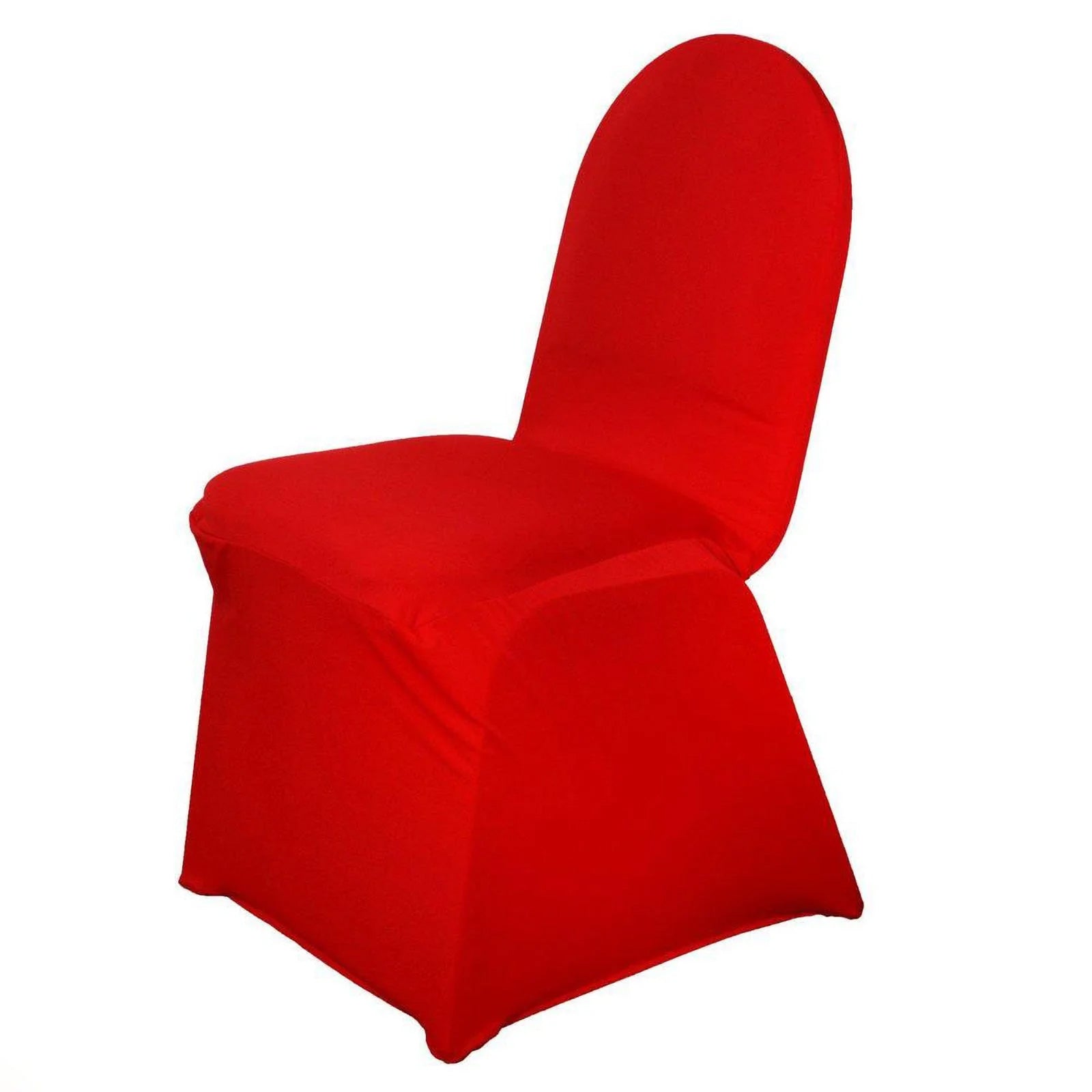 10-Pack Durable Red Spandex Stretch Slip-On Covers for Banquet Chairs - Reusable