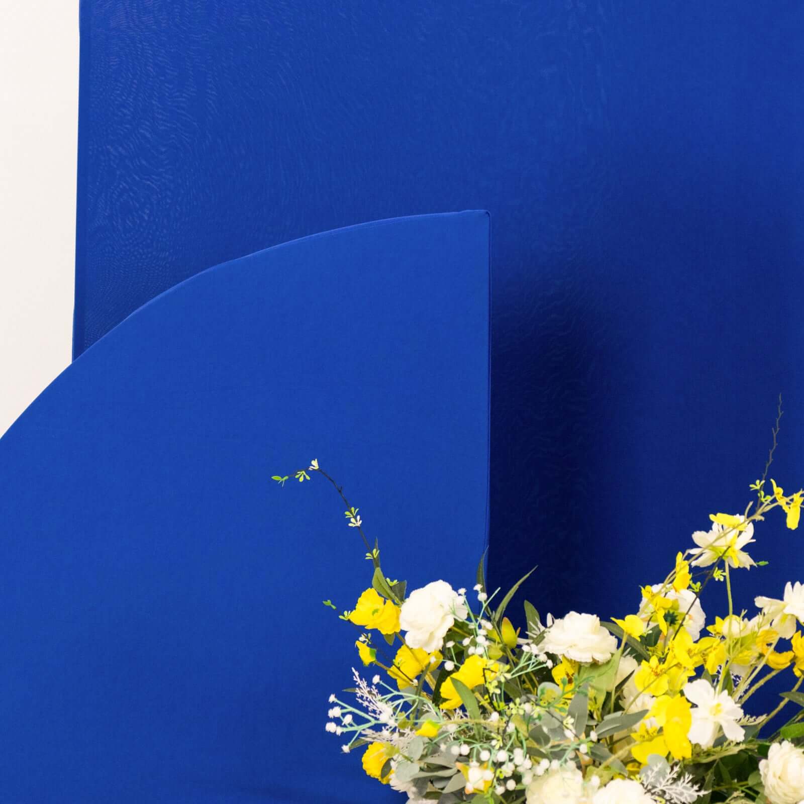 Set of 4 Custom-Fitted Matte Royal Blue Spandex Half Moon Wedding Arch Backdrop Covers - 2.5ft, 5ft, 6ft, 7ft