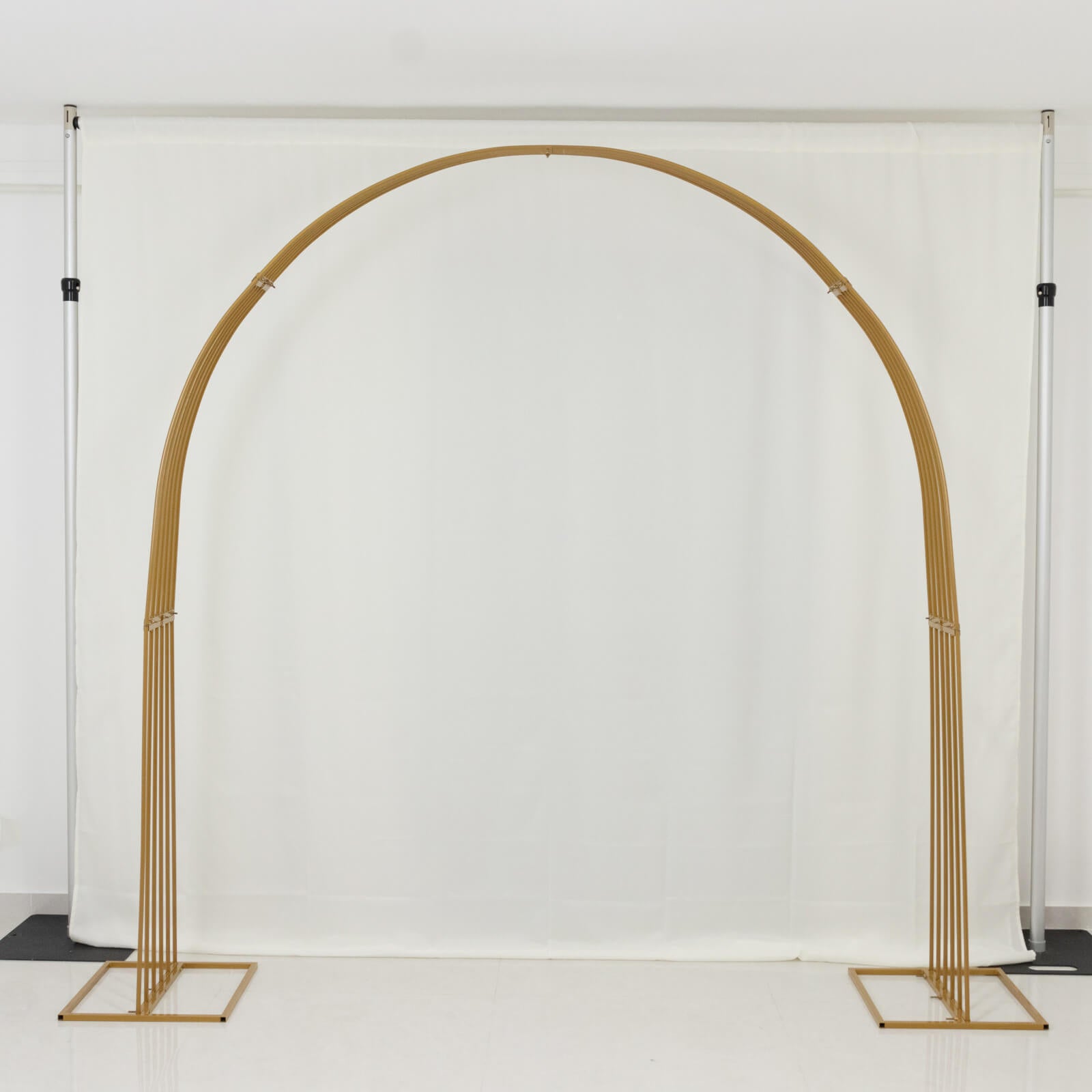 8ft Heavy-Duty Gold Metal Dome Wedding Arch with 3D Design - Ideal for Special Occasions