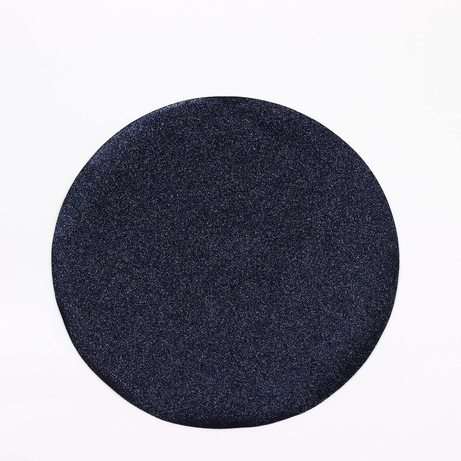 6-Piece Set of Navy Blue Glitter Round Placemats - Non-Slip and Heat-Resistant for Dining Tables