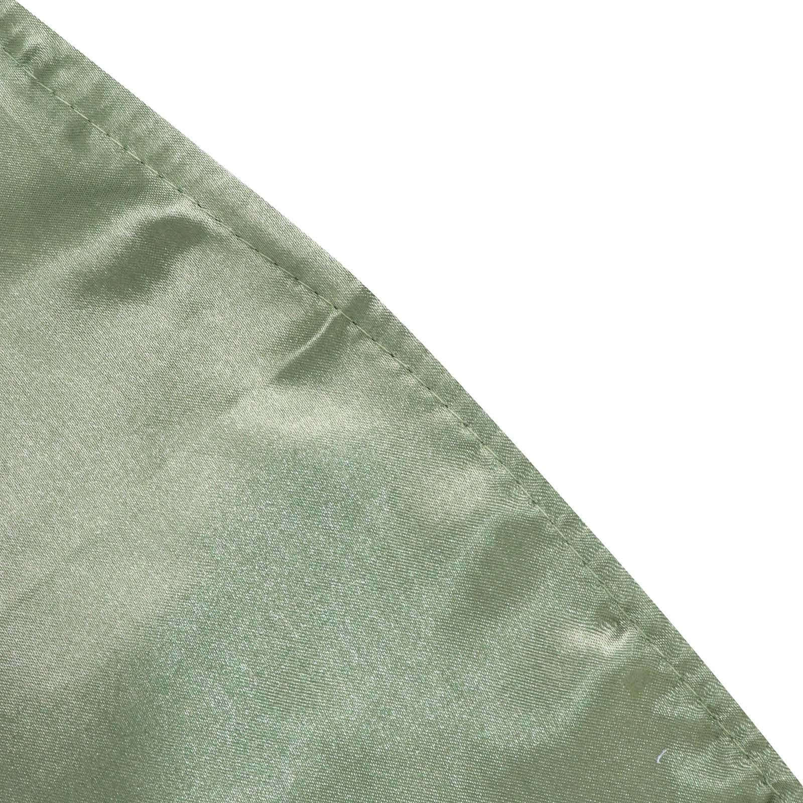 Lustrous Dusty Sage Green Satin Round Tablecloth, 108-Inch Diameter