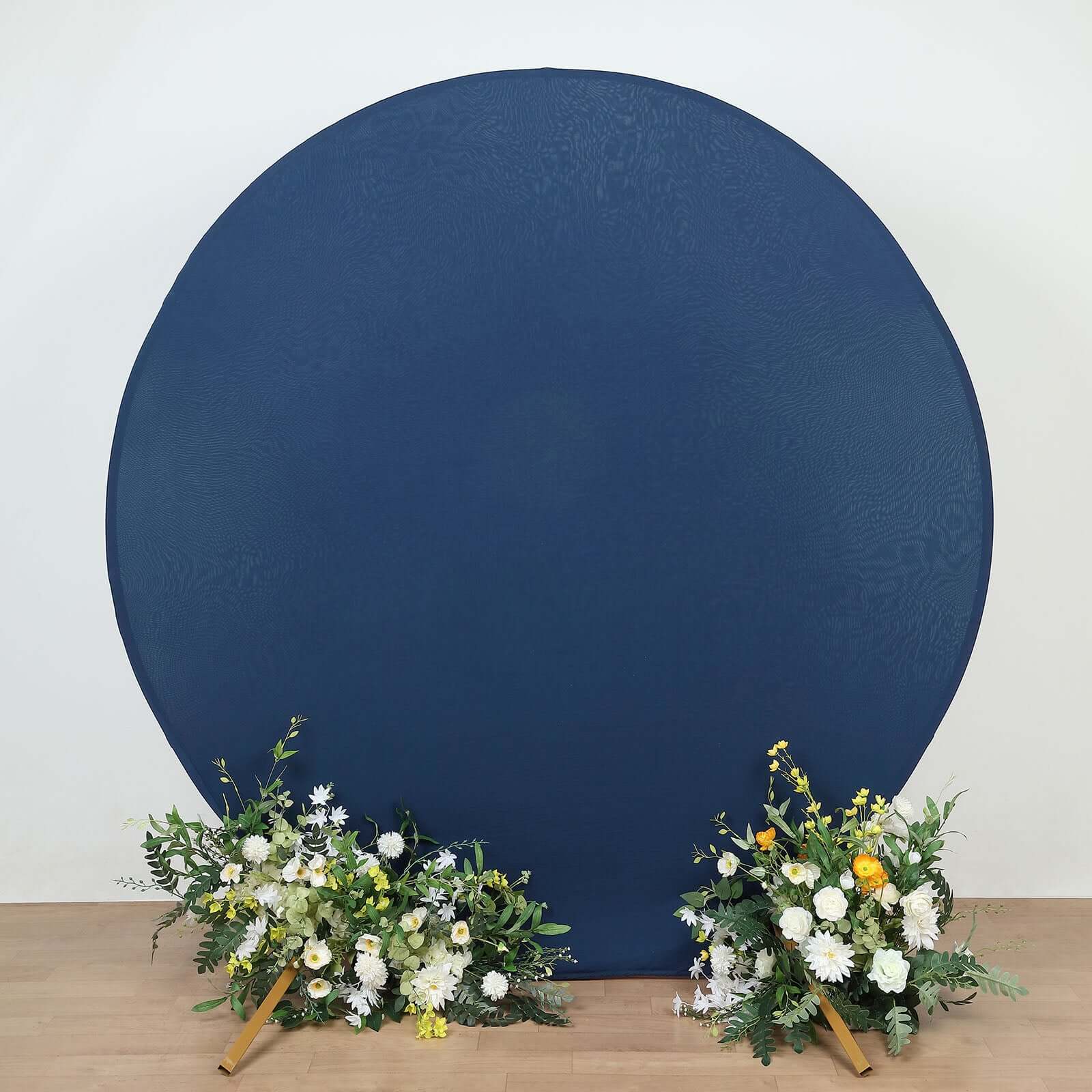 Amazing 7.5ft Navy Blue Round Spandex Party Backdrop Cover