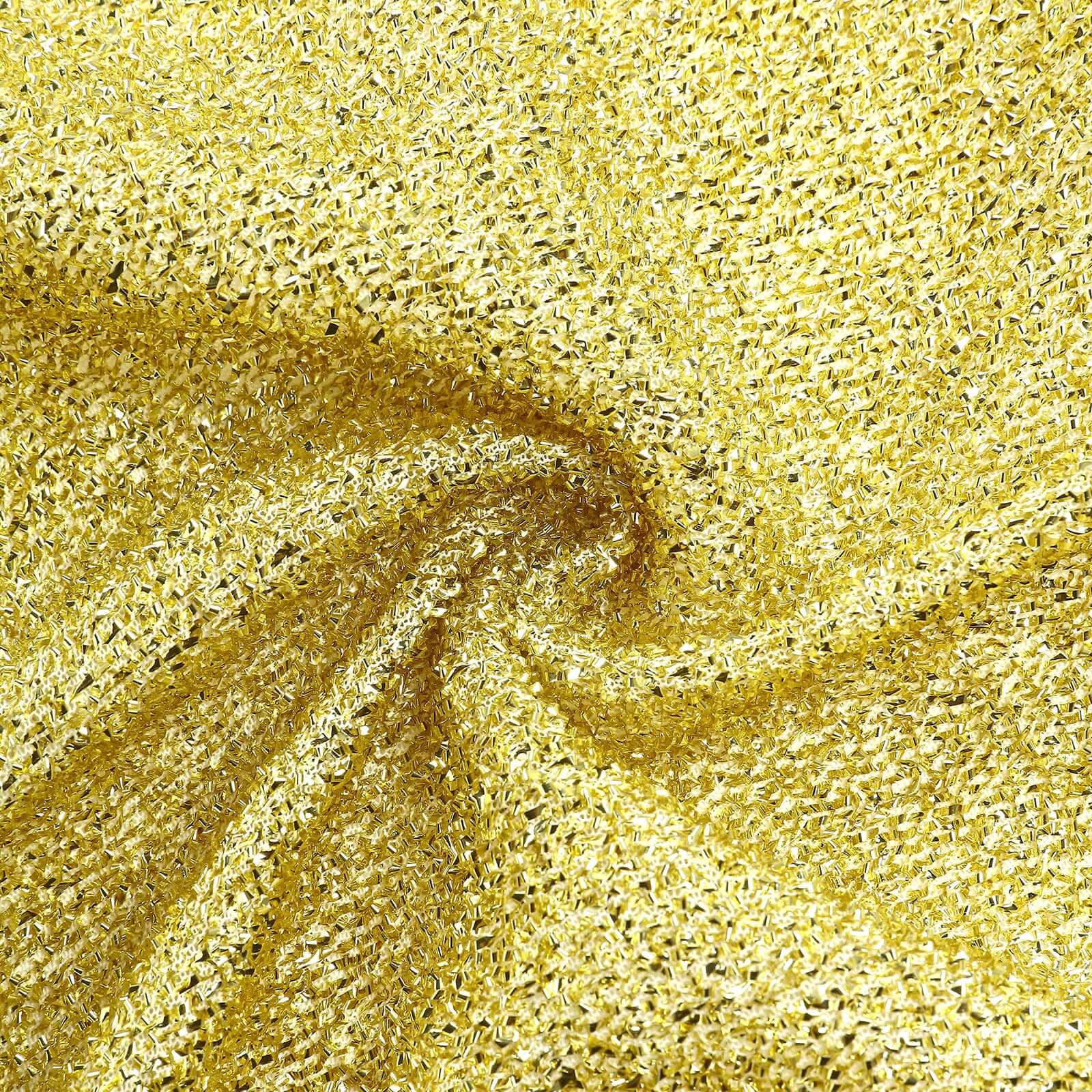 8ft x 7ft Champagne Double-Sided Metallic Shimmer Tinsel Spandex Hexagon Wedding Arbor Backdrop