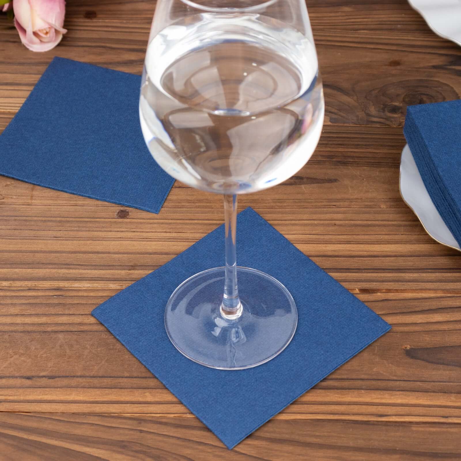 Hot! 20-Pack Navy Blue 5x5 Linen-Like Highly Absorbent Airlaid Napkins