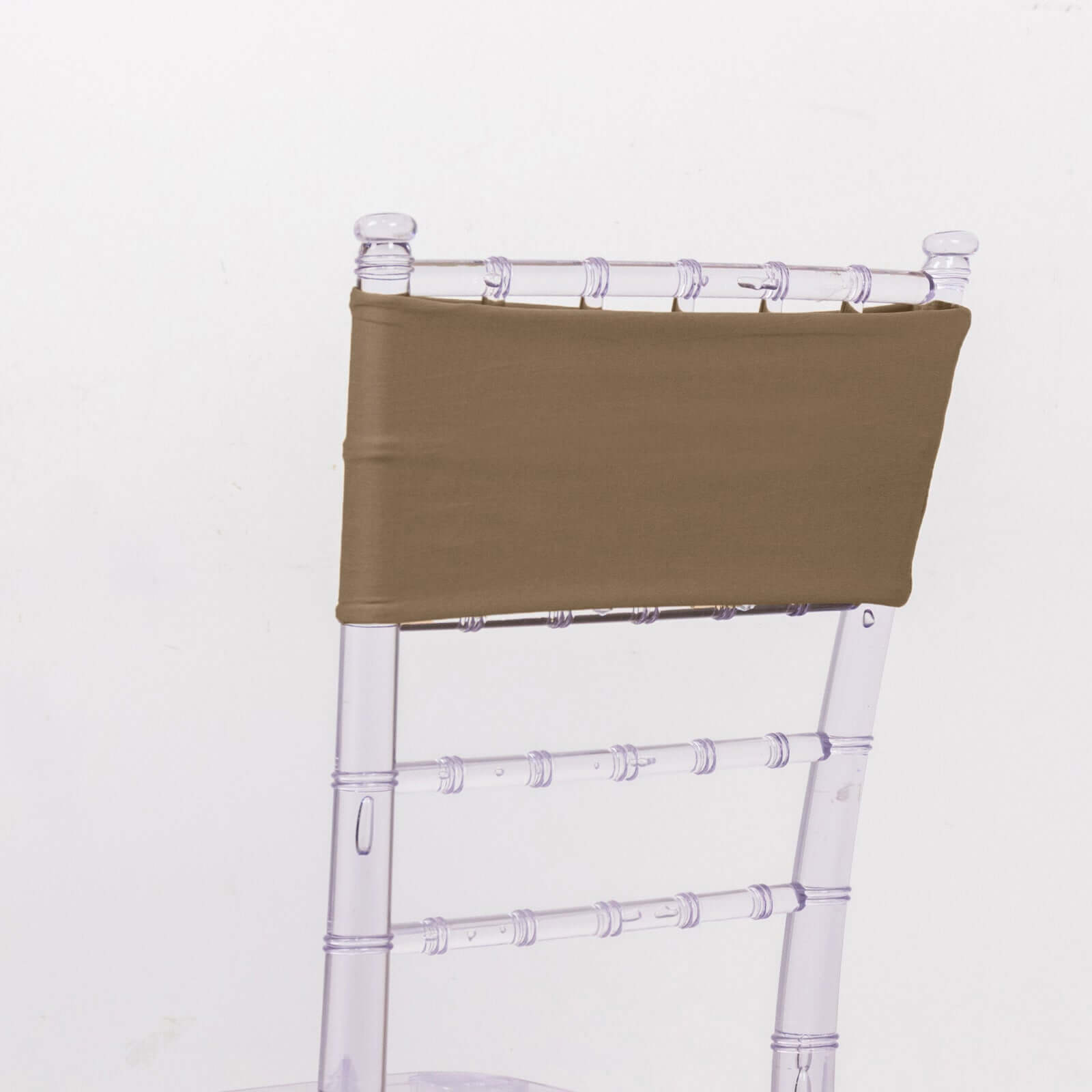 5-Pack Taupe Stretch Spandex Chair Sashes - Heavy Duty & Fitted