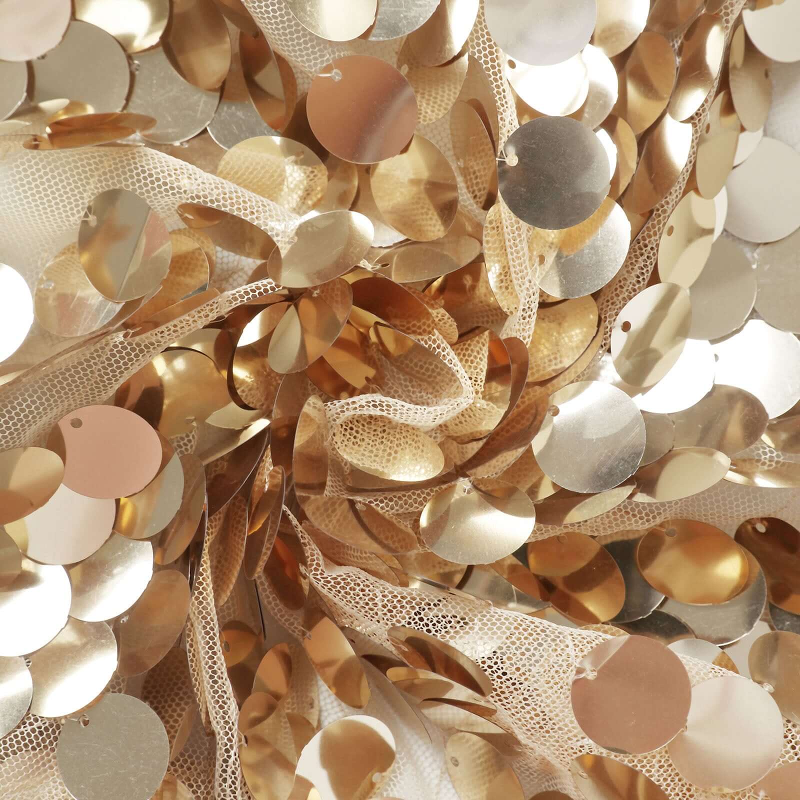 6ft Double-Sided Champagne Sparkly Payette Sequin Cover for Round Top Wedding Arch
