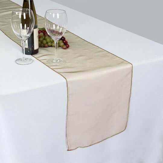 10-Piece Set of Gold Sheer Nylon Organza Table Runners, Ideal for Weddings
