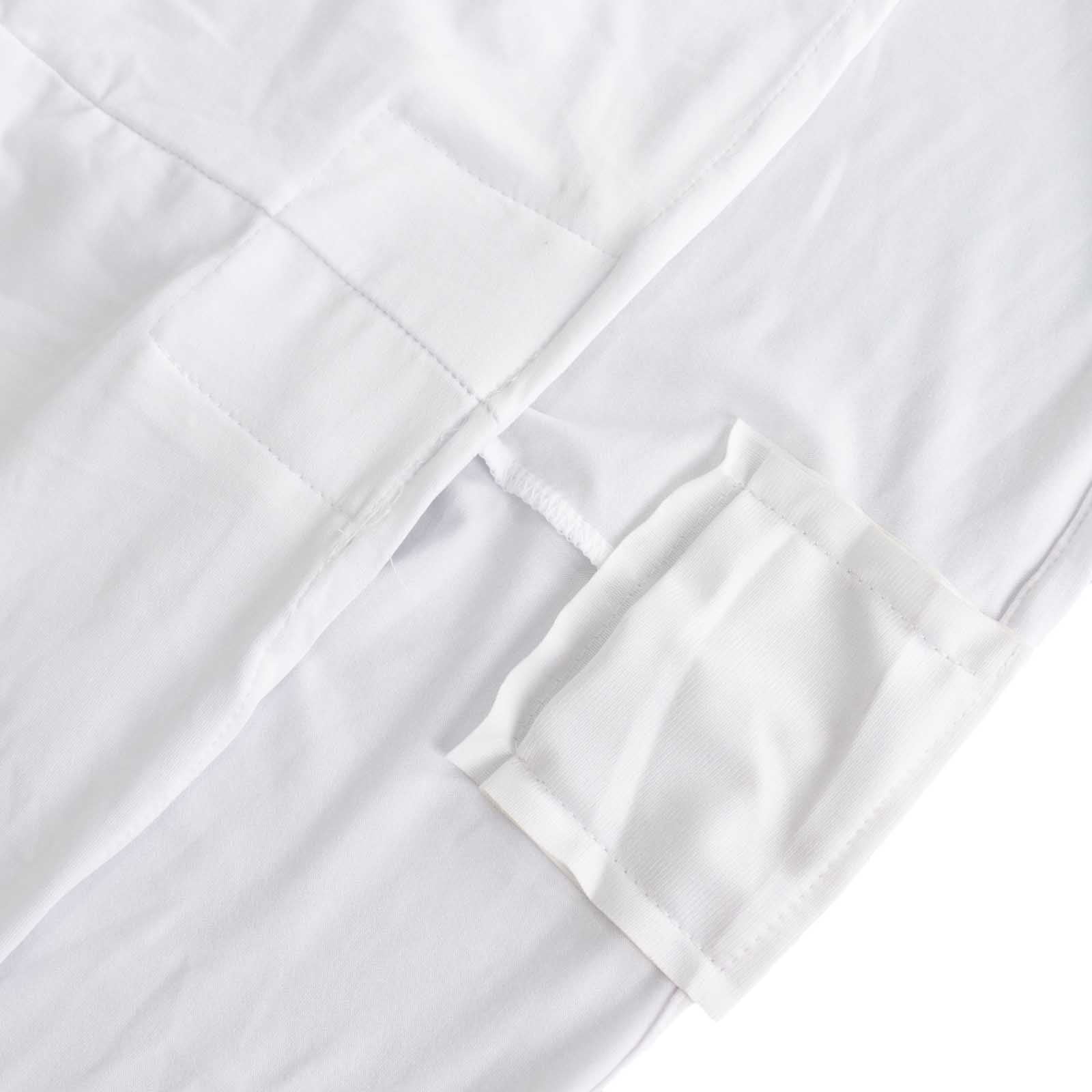 Durable White 6ft Round Stretch Spandex Tablecloth for Events and Presentations