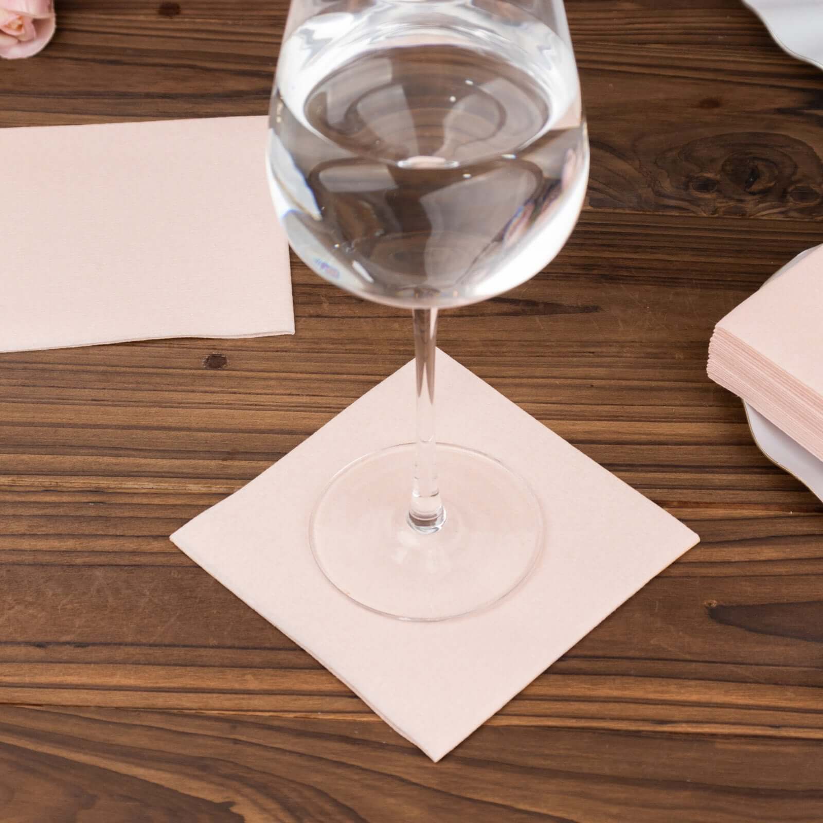 20-Piece Set of Blush 5x5 Airlaid Napkins - Soft, Absorbent & Linen-Like