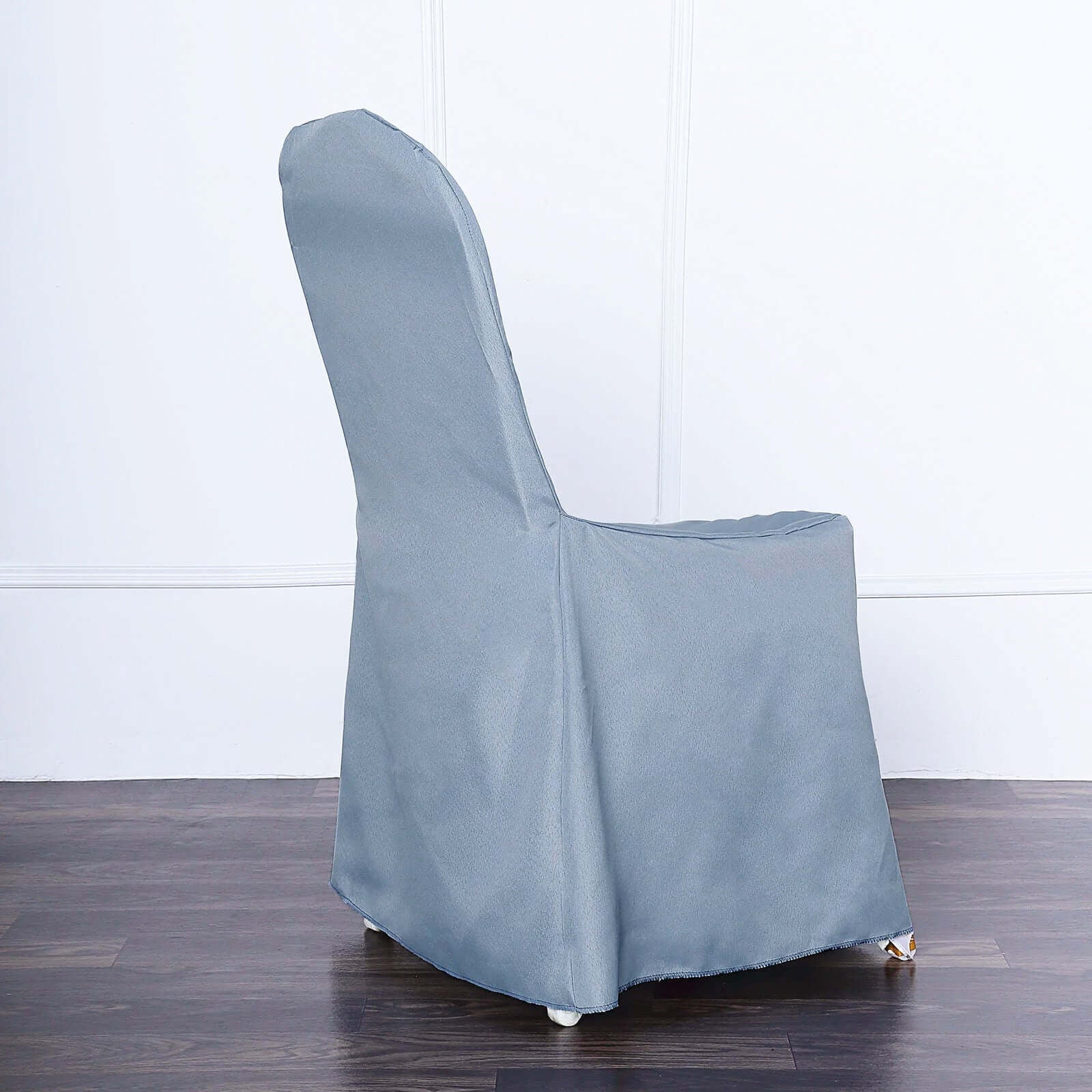 10-Pack Stain-Resistant Reusable Dusty Blue Polyester Slip-On Chair Covers for Banquets