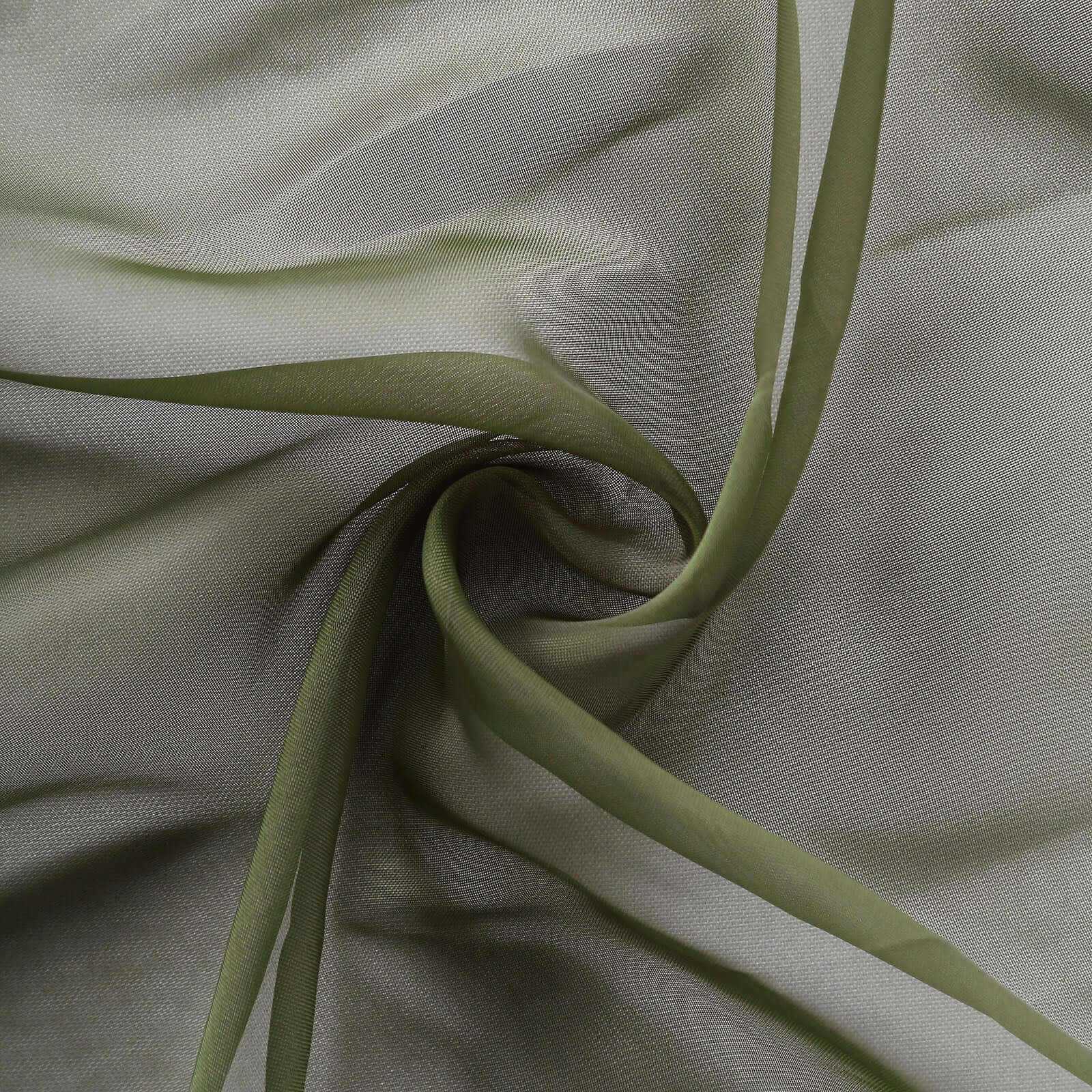 5-Pack Olive Green Premium Chiffon Chair Sashes - Soft, Lightweight Designer Bows