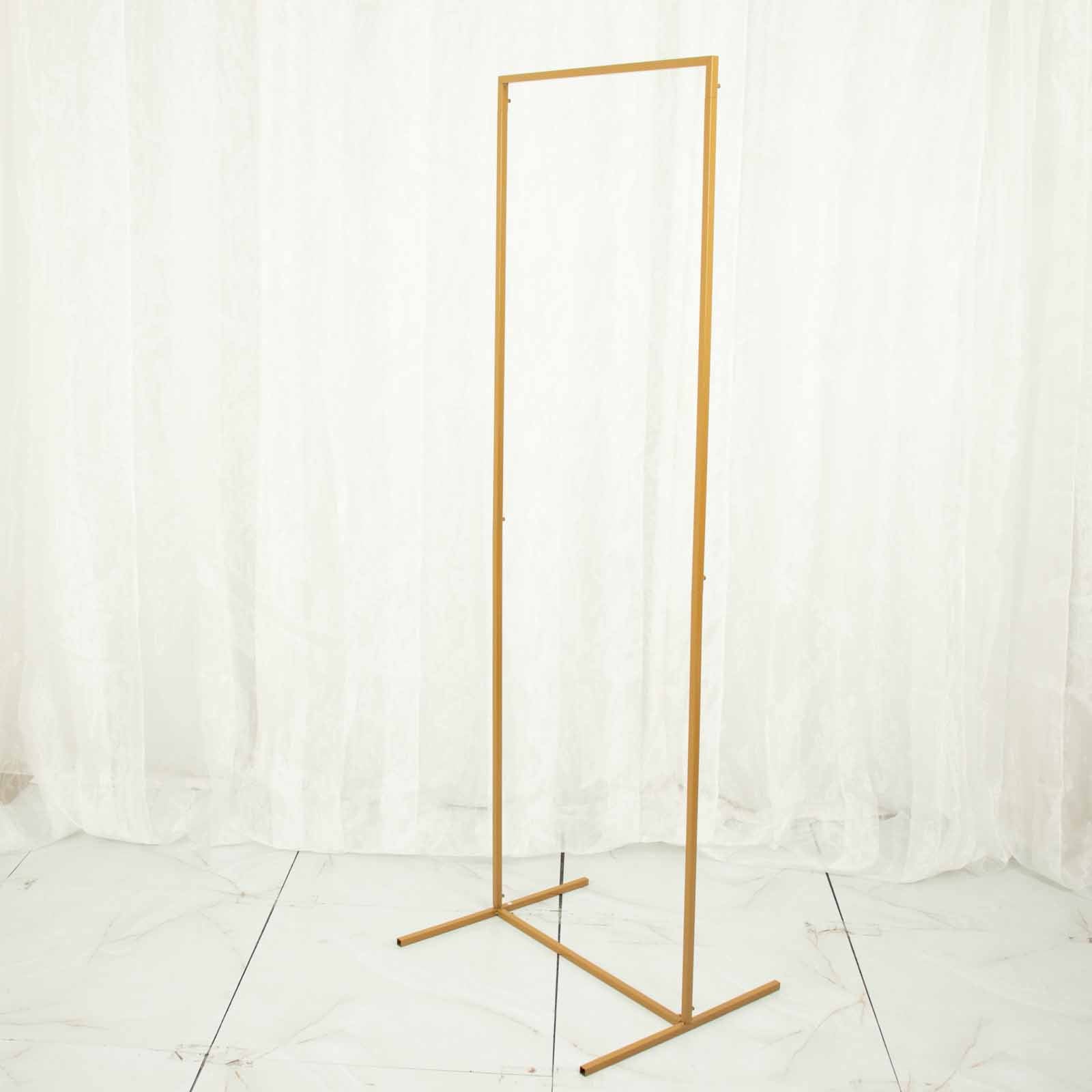 5.5ft Rectangular Gold Metal Frame for Wedding Arch, Floral Display