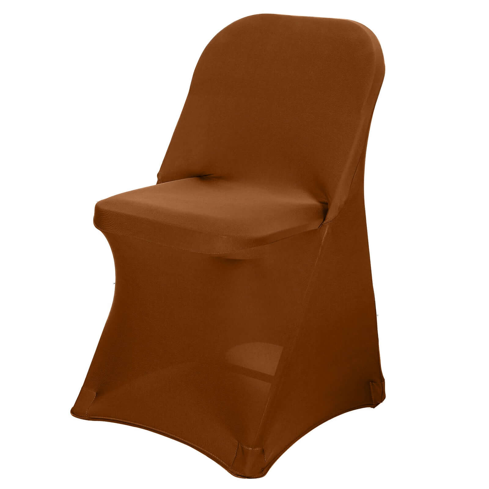 Reusable & Wrinkle-Resistant 160GSM Cinnamon Brown Spandex Stretch Slipcover for Folding Chairs