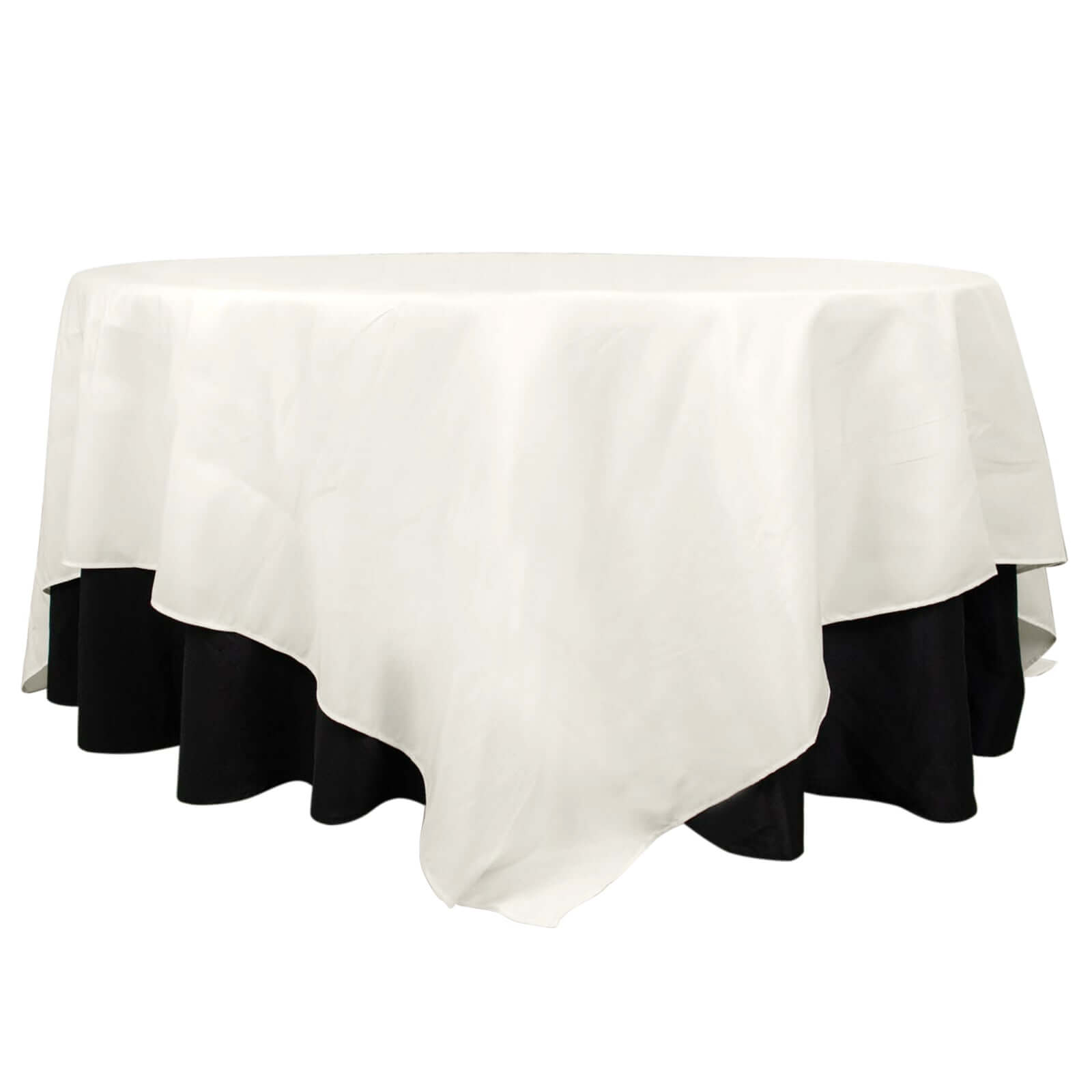 Hot Sale! 90x90 Ivory 220GSM Wrinkle-Resistant Premium Polyester Square Table Cover
