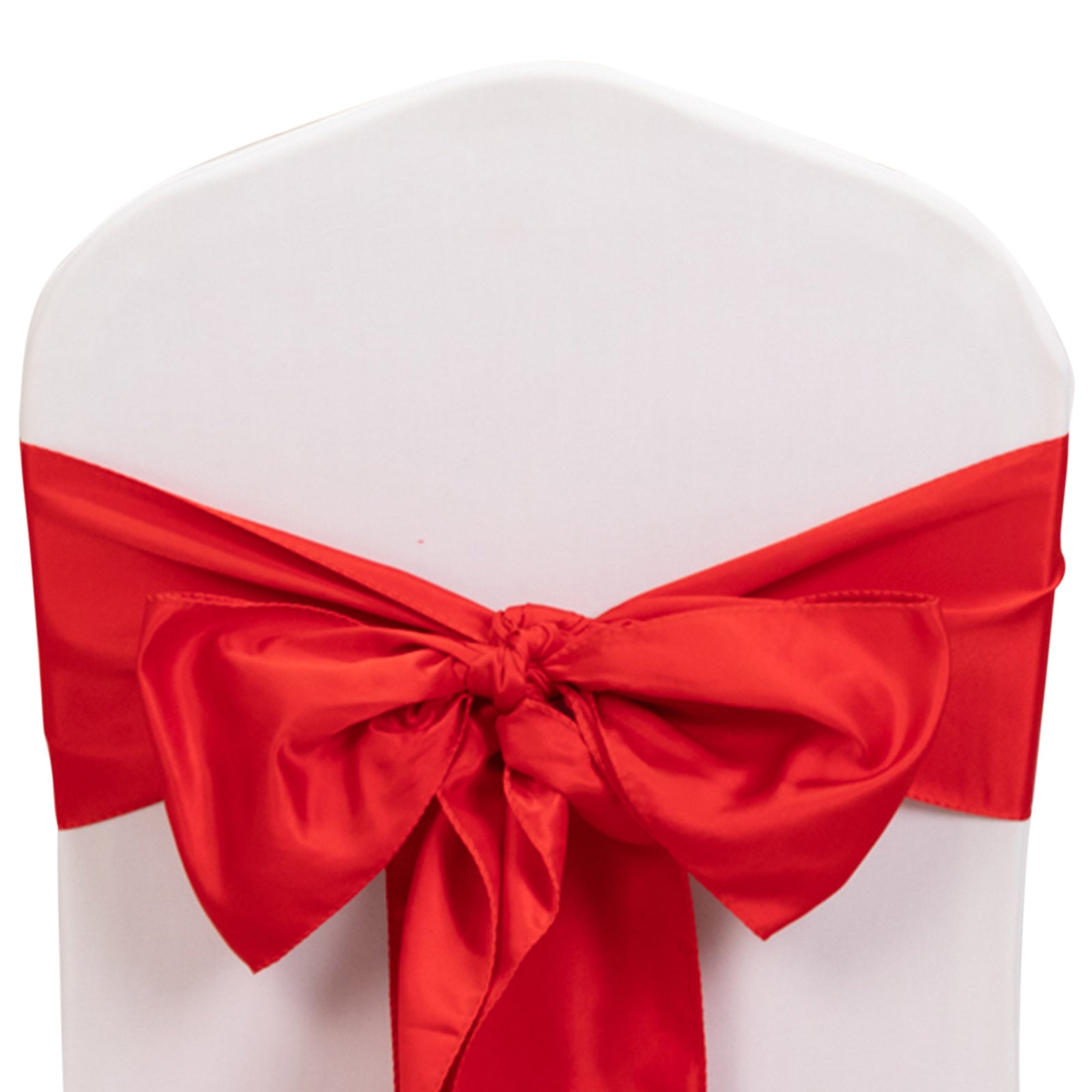 5-Piece Set of Red Lamour Satin 6x106 Chair Sashes - Reusable & Stylish Decor