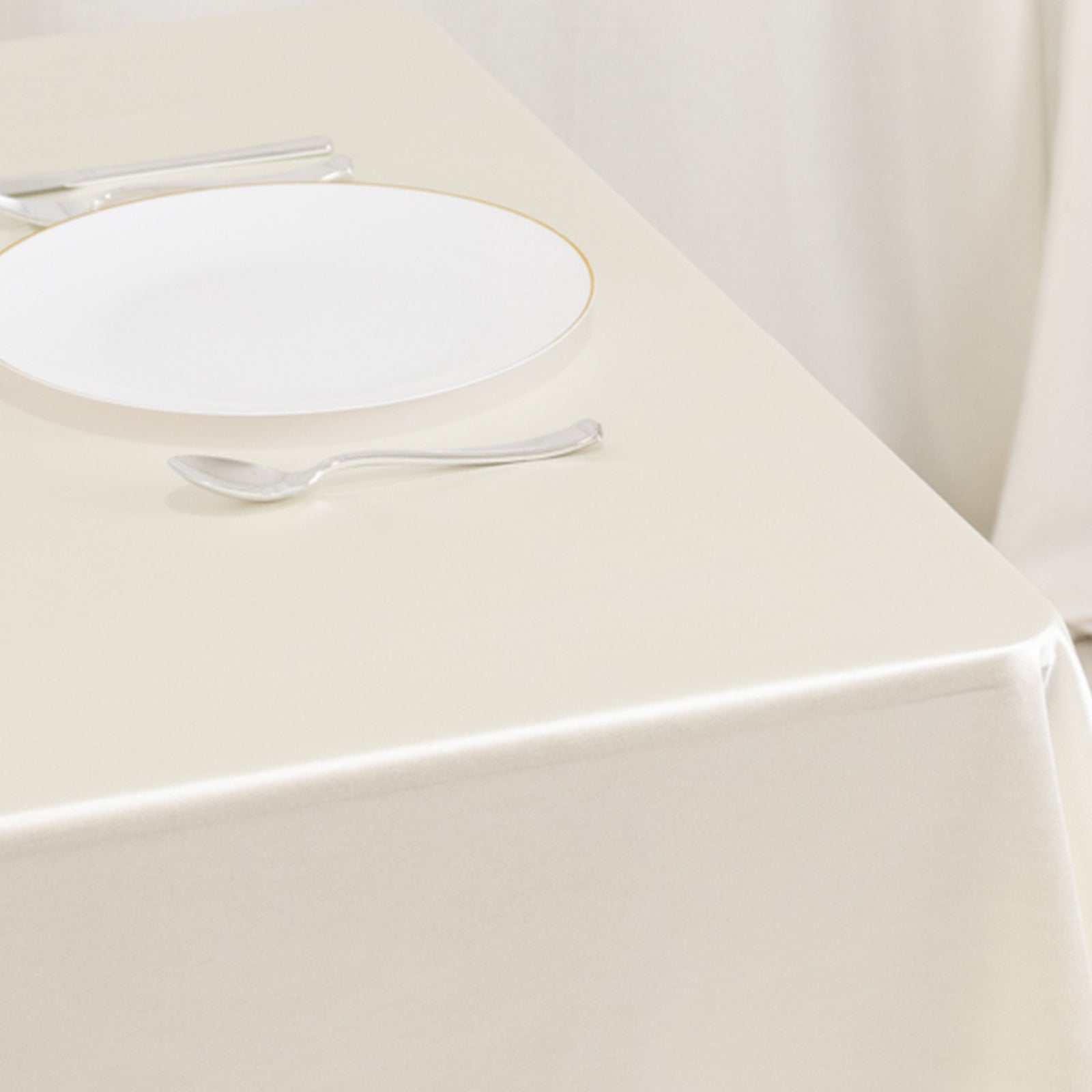 Wrinkle-Free & Stain-Resistant Shimmer Pearl White 70x70 Premium Scuba Square Tablecloth for Weddings and Parties
