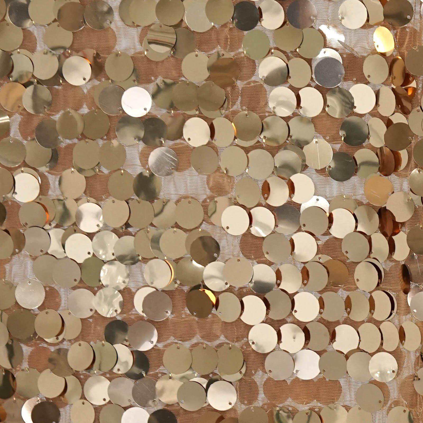 Gold Big Payette Sequin Table Runner (13x108) - Perfect for Dazzling Events