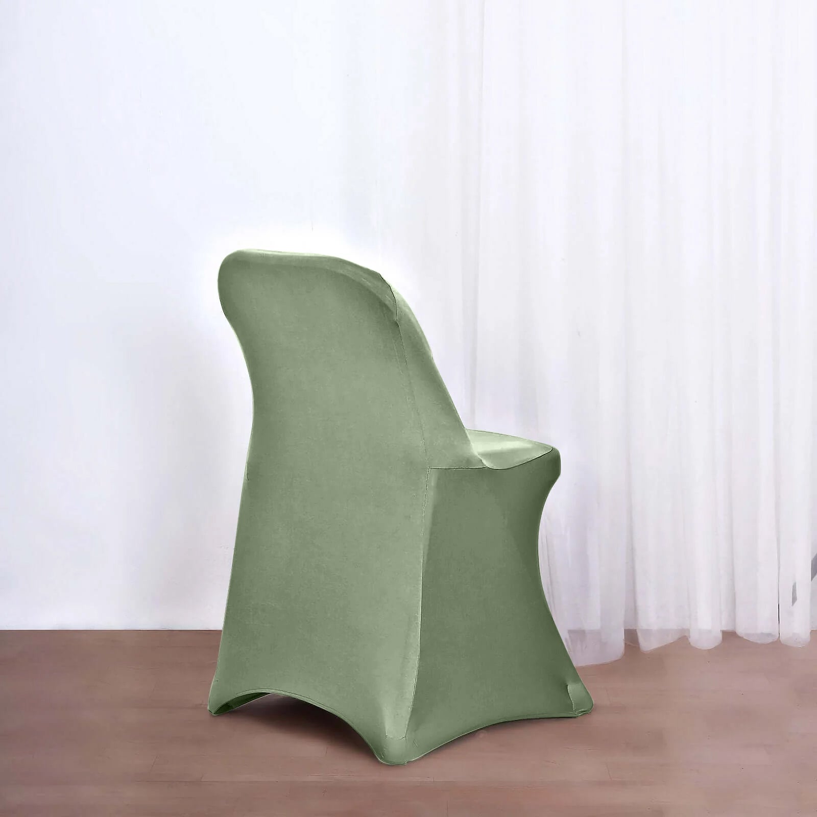 Discount! Reusable & Wrinkle-Resistant 160GSM Spandex Folding Chair Cover in Dusty Sage Green