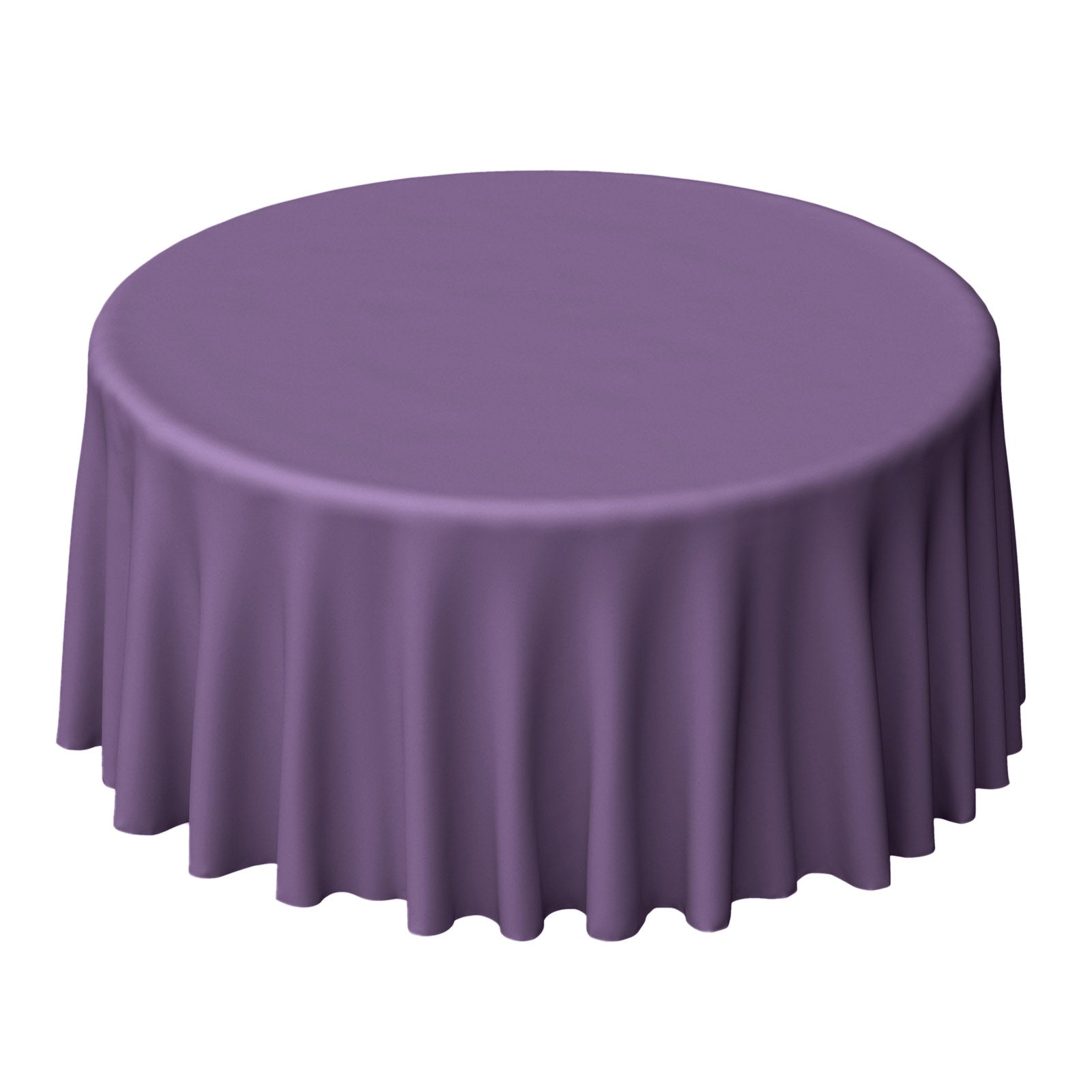 Seamless Wrinkle-Resistant Violet Amethyst 120' Polyester Round Tablecloth - Ideal for Events