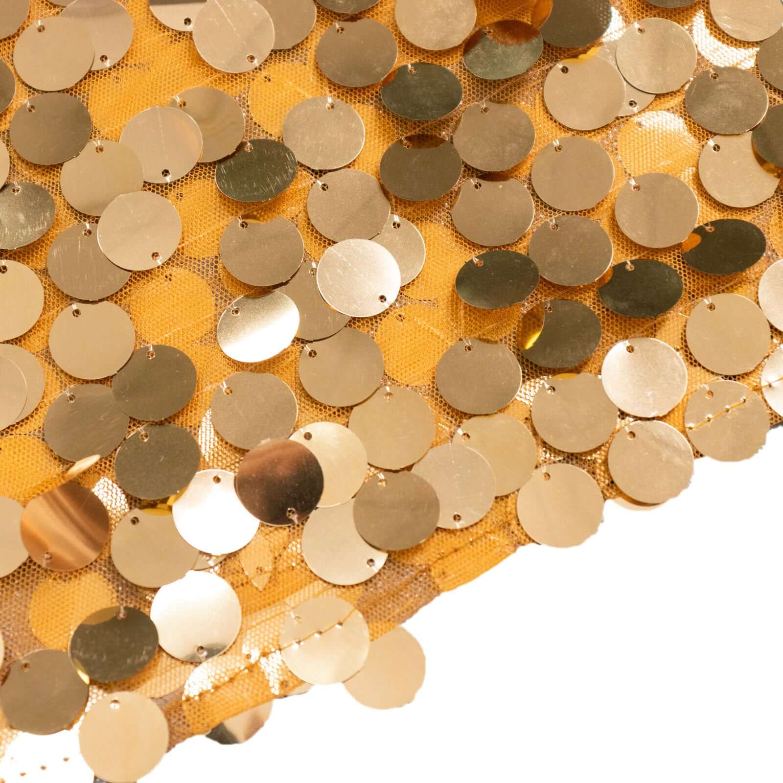 6ft Gold Double-Sided Payette Sequin Wedding Arch Cover - Ideal for Half Moon Backdrop Stand