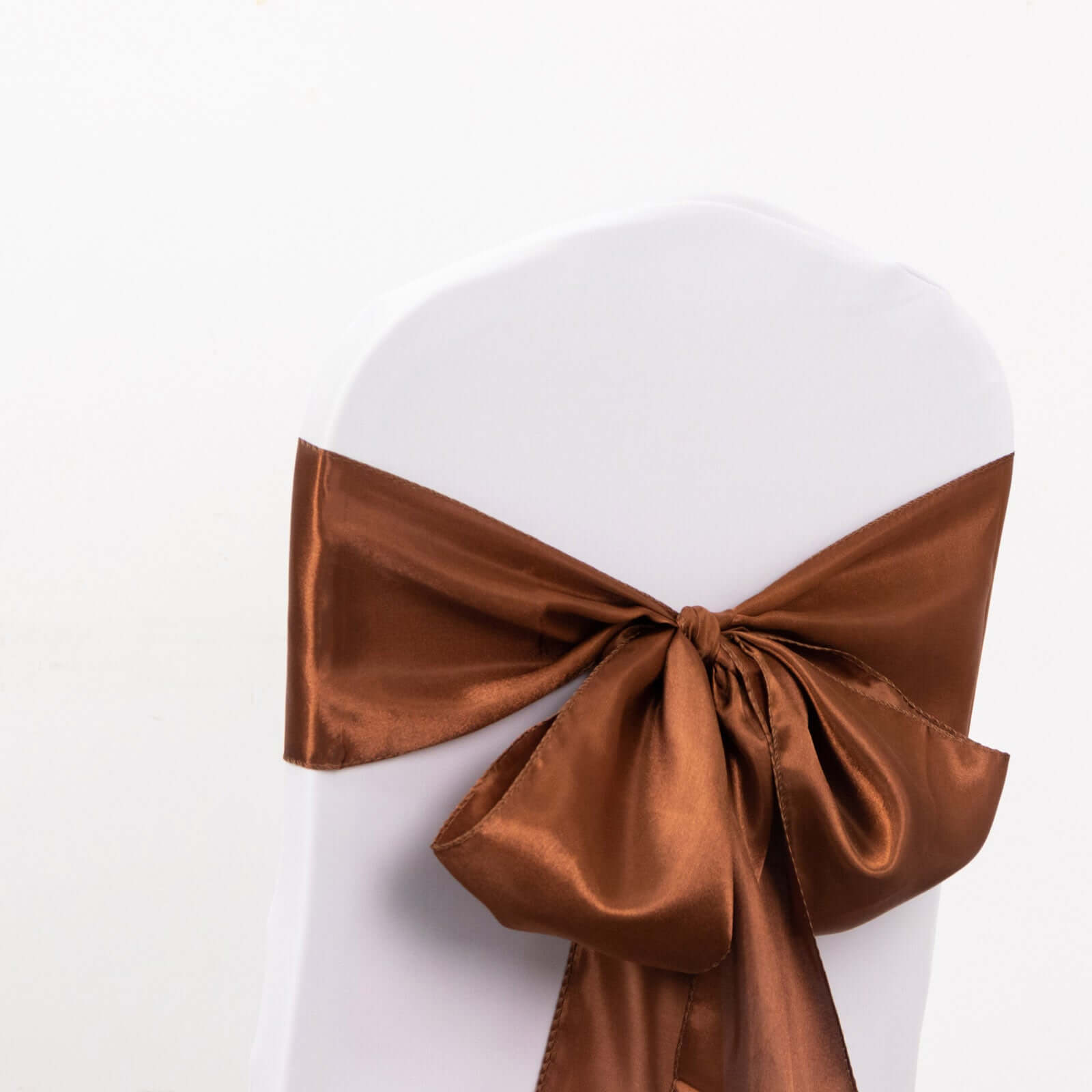 Hot Sale! 5-Piece Set of Cinnamon Brown Satin Chair Sashes with Shiny Finish (6x106)