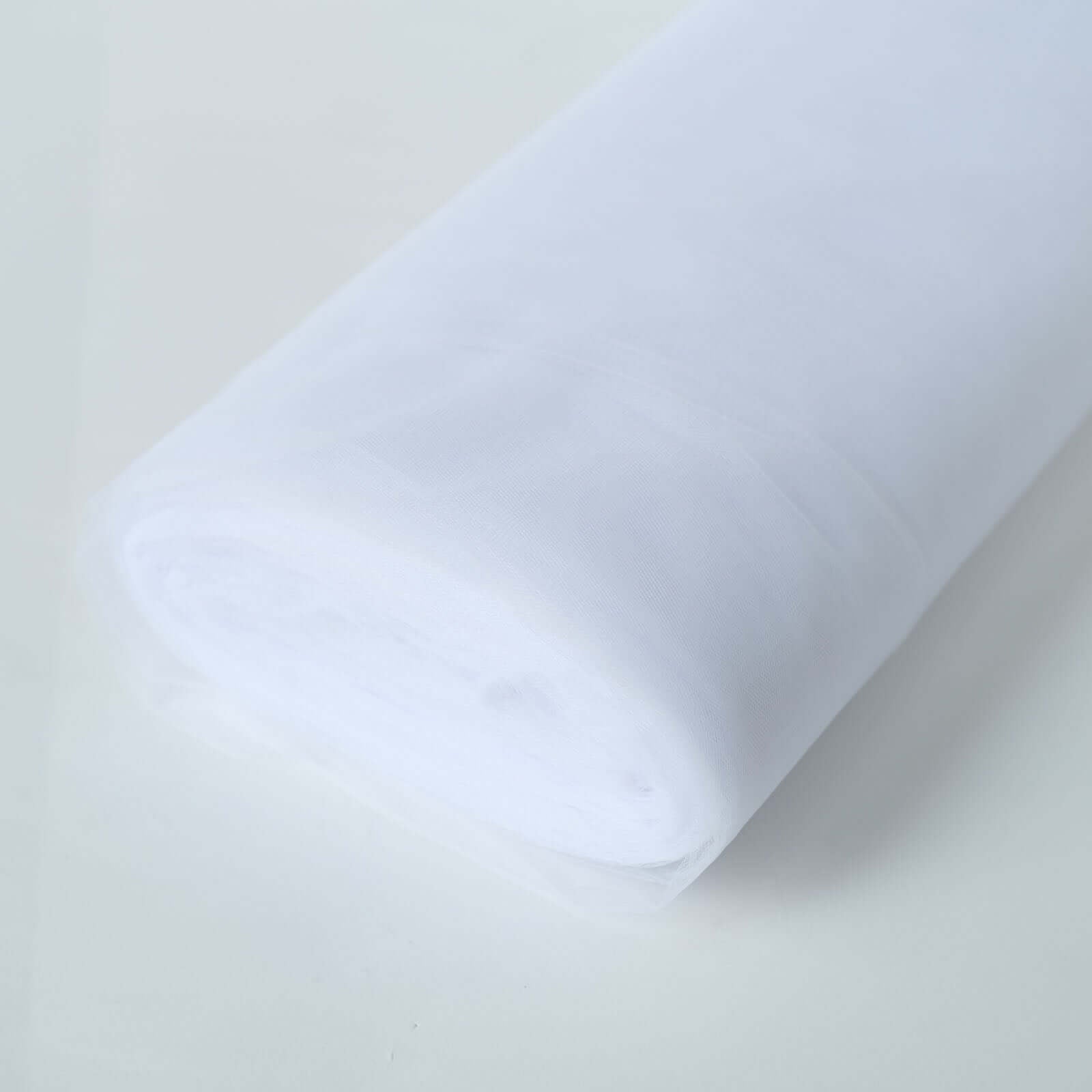 50 Yards 108-Inch Wide White Nylon Tulle Fabric Bolt for DIY Crafts