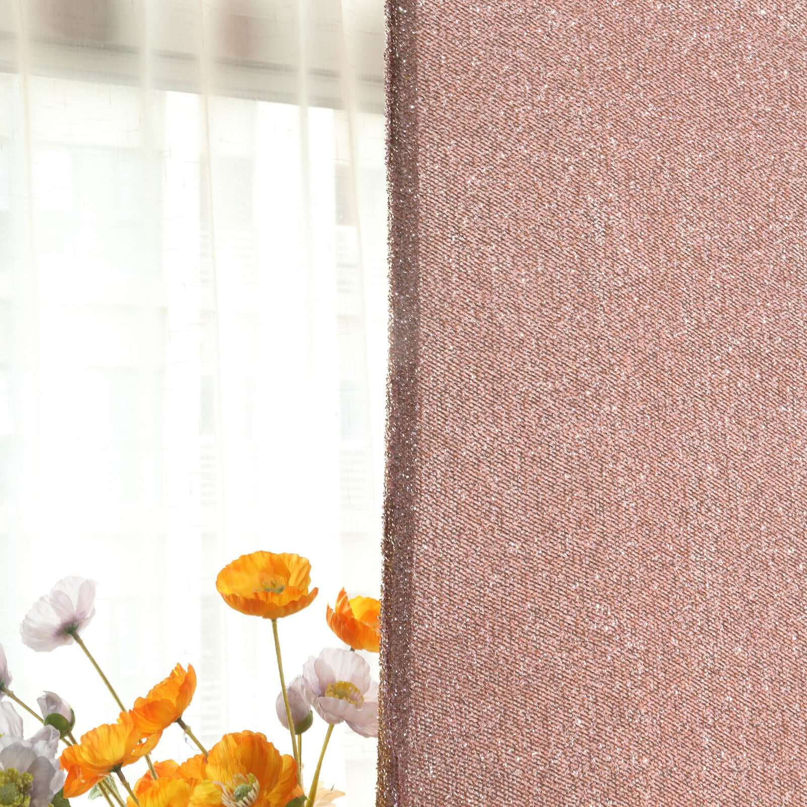 Special Offer! 7ft Rose Gold Shimmer Tinsel Spandex Backdrop Cover for Round Top Wedding Arch
