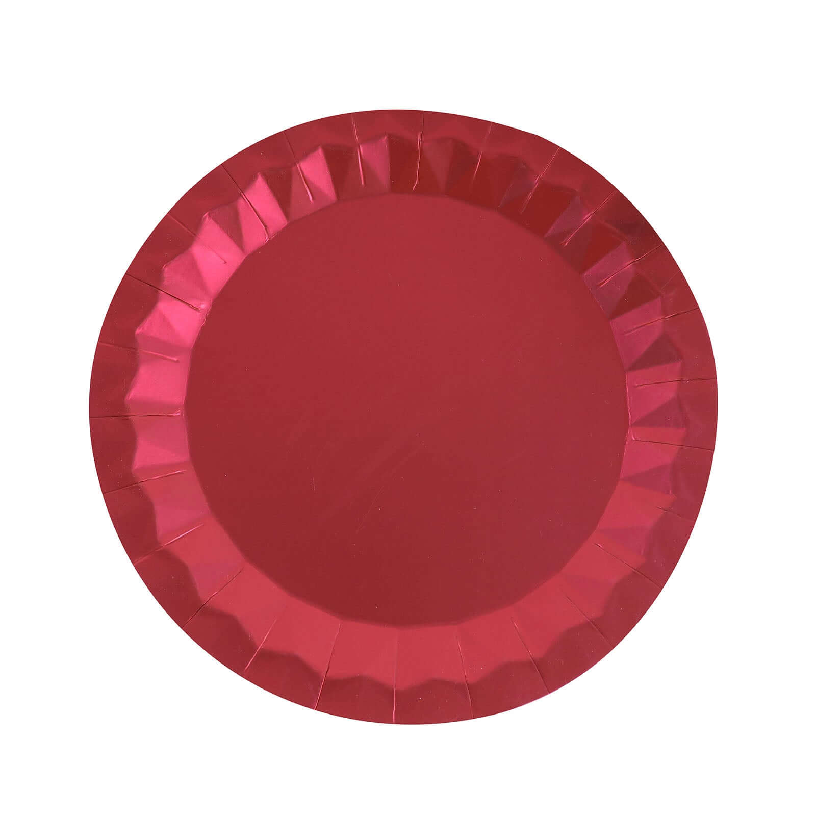 25-Pack Disposable Burgundy Paper Charger Plates with Geometric Design - 12